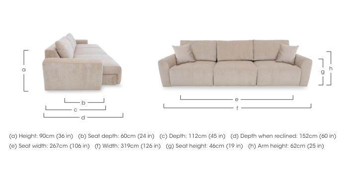 Gemini Fabric 3 Seater Remote Control Power Glider Sofa in  on Furniture Village