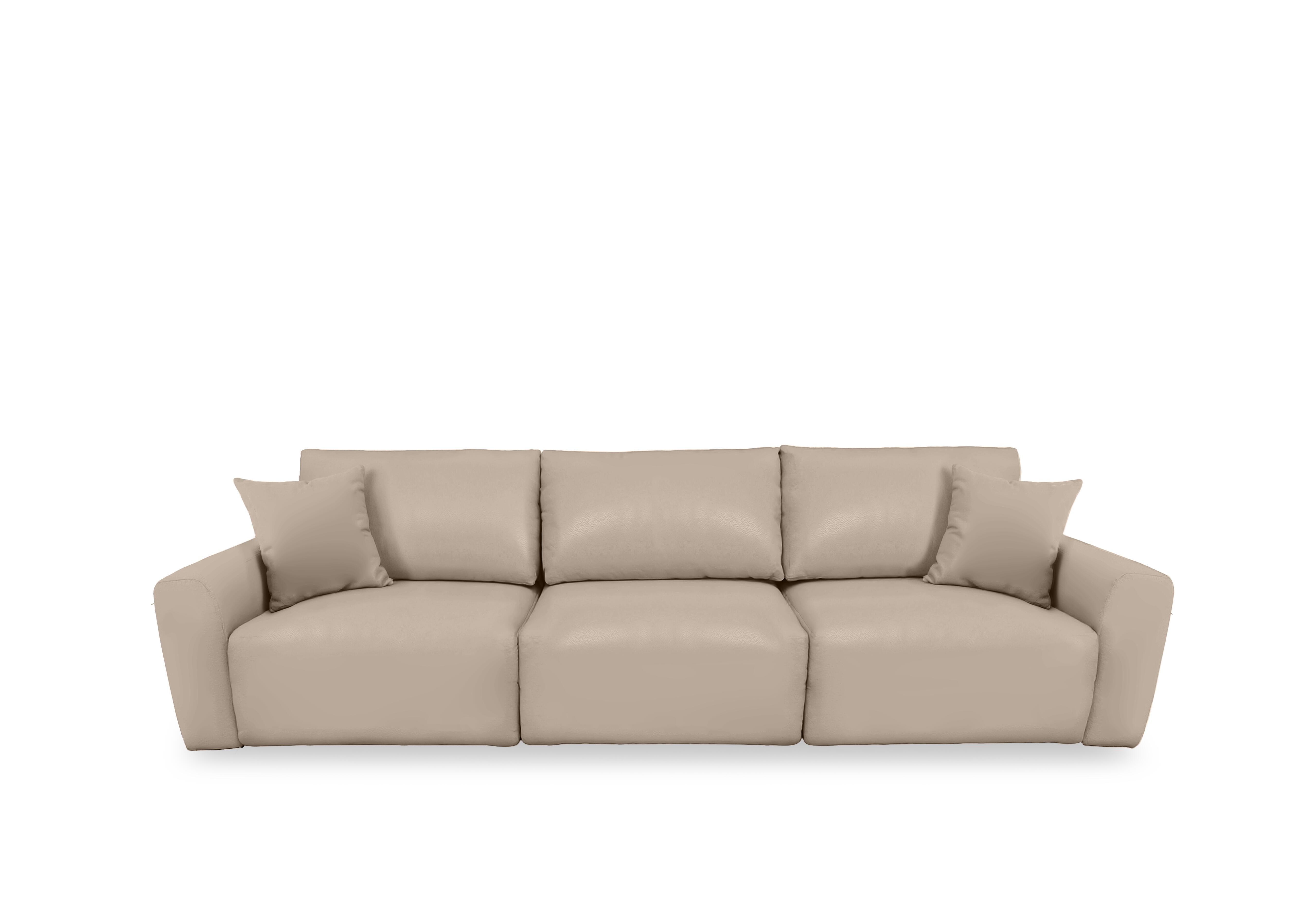 Gemini Leather 3 Seater Power Glider Sofa in Nc-039c Pebble on Furniture Village
