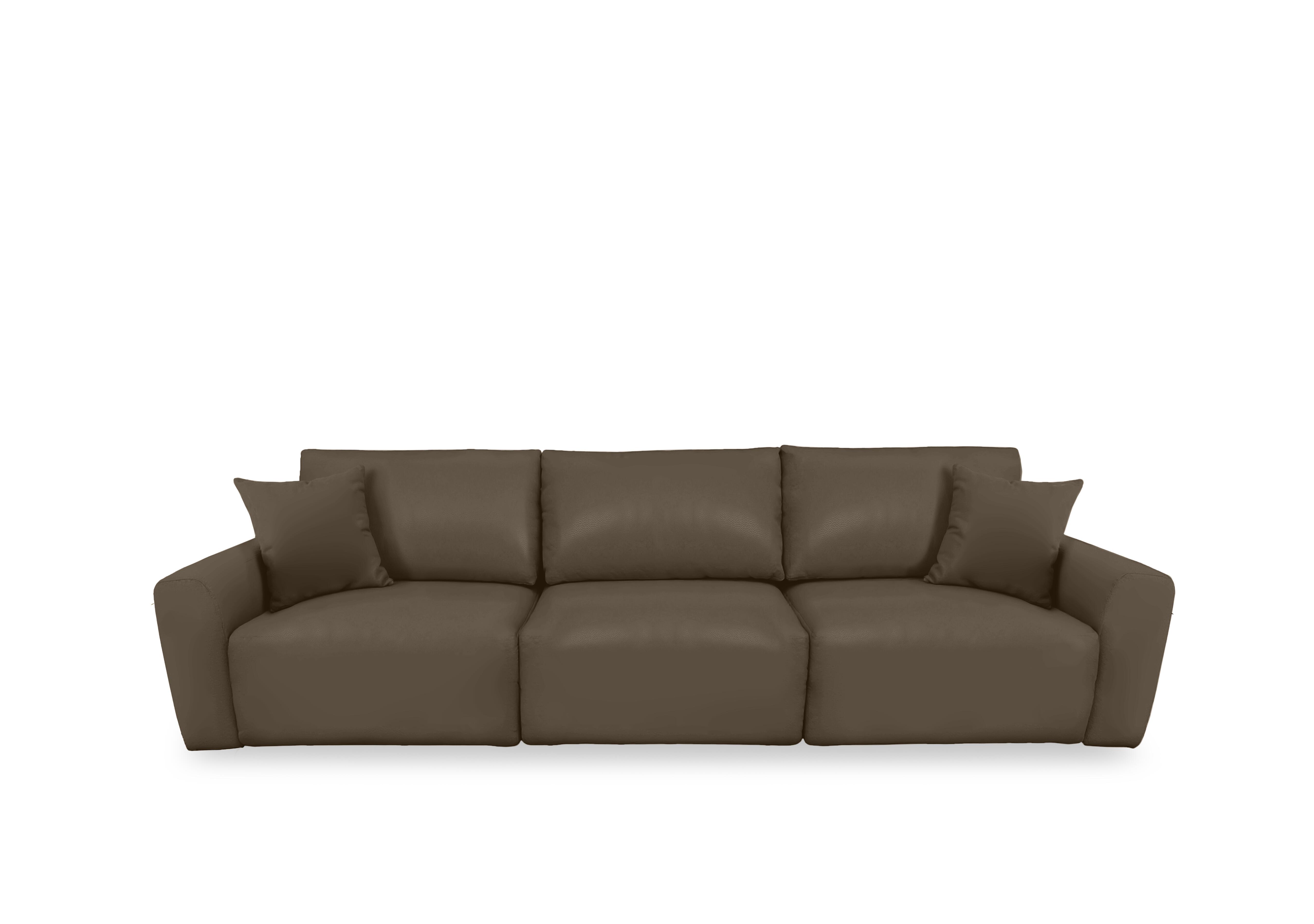 Gemini Leather 3 Seater Power Glider Sofa in Nc-253e Fawn on Furniture Village