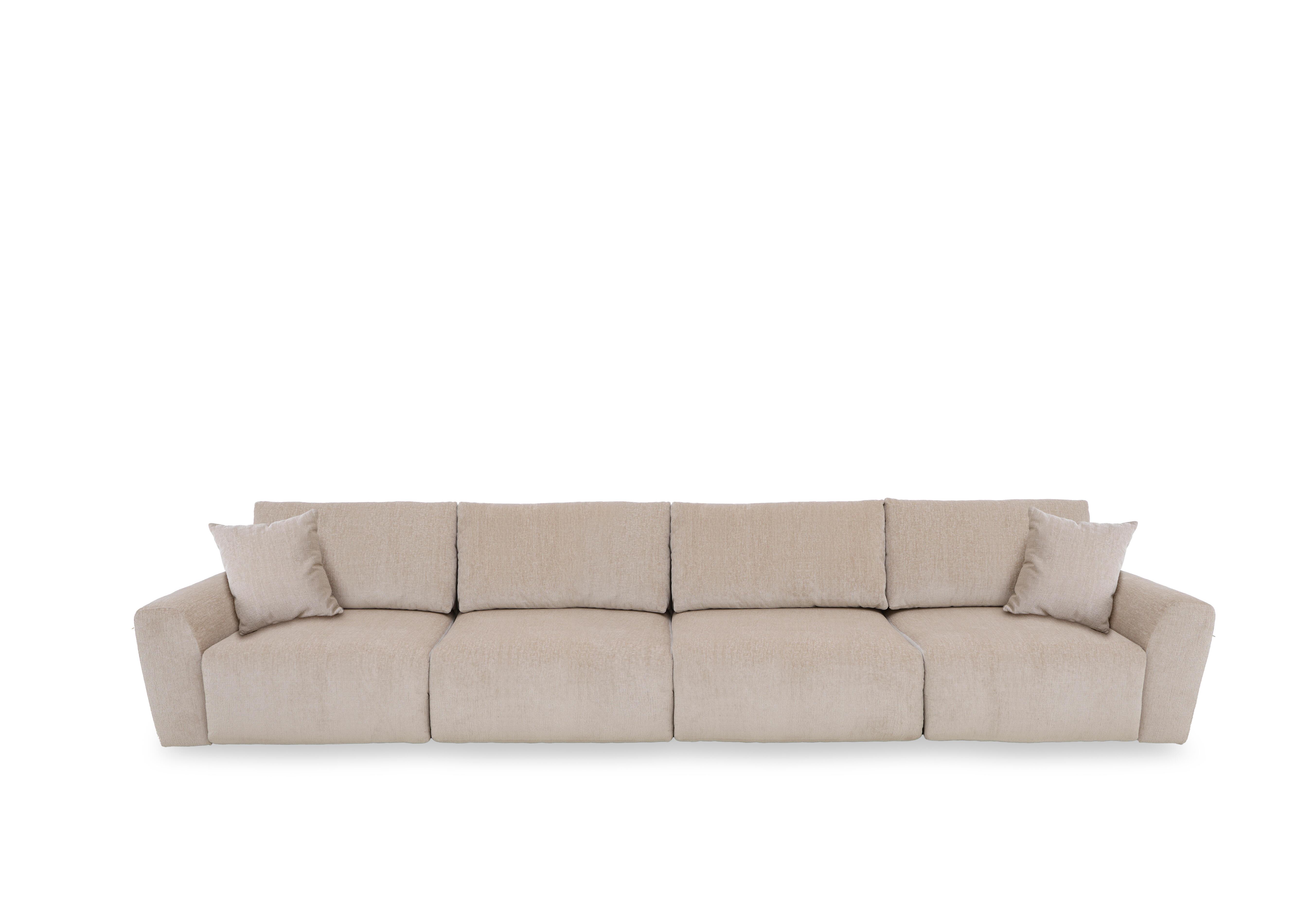 Gemini Fabric 4 Seater Remote Control Power Glider Sofa in Fab-Crn-R120 Beige on Furniture Village