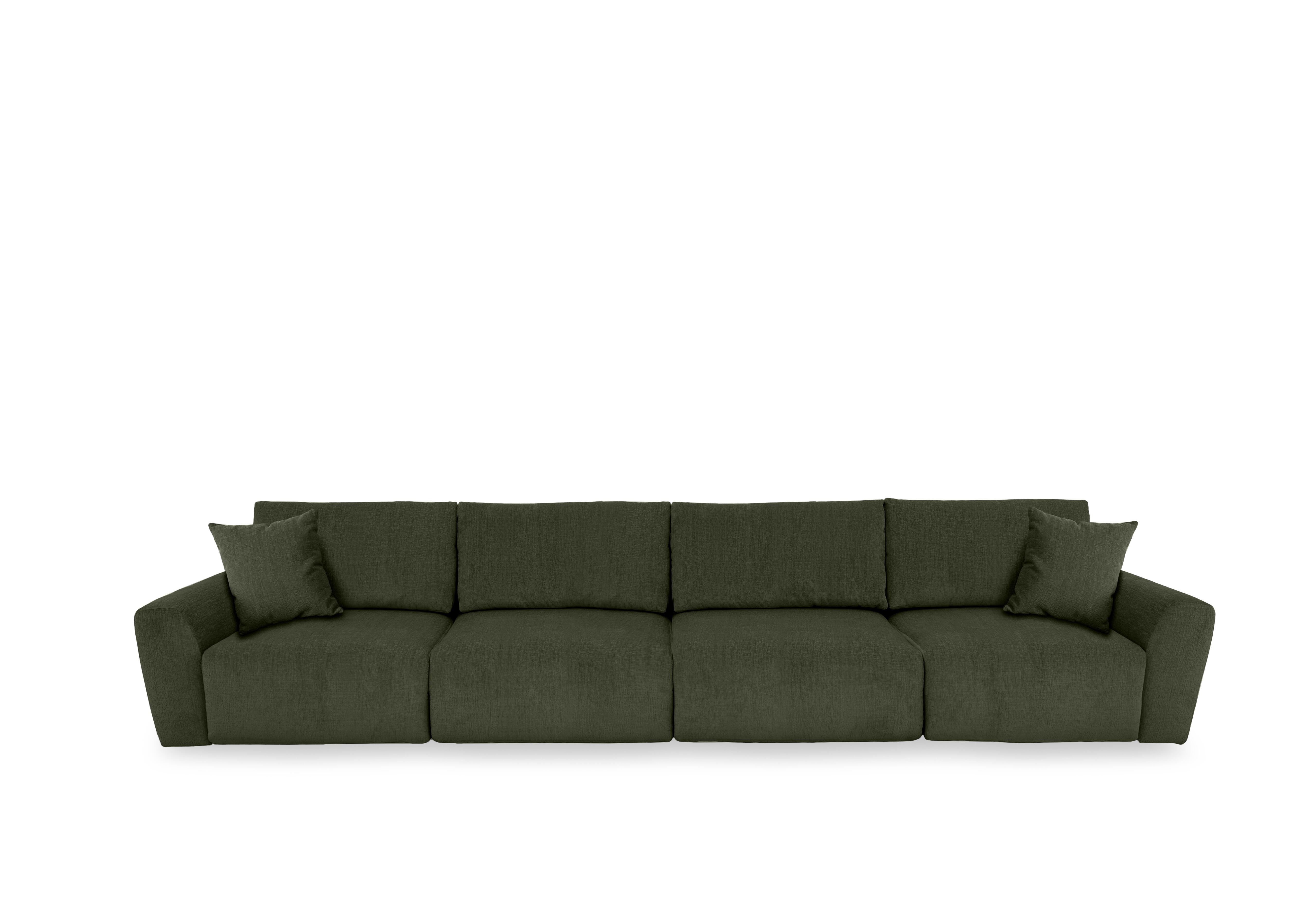 Gemini Fabric 4 Seater Power Glider Sofa in Fab-Crn-R353 Forest Green on Furniture Village