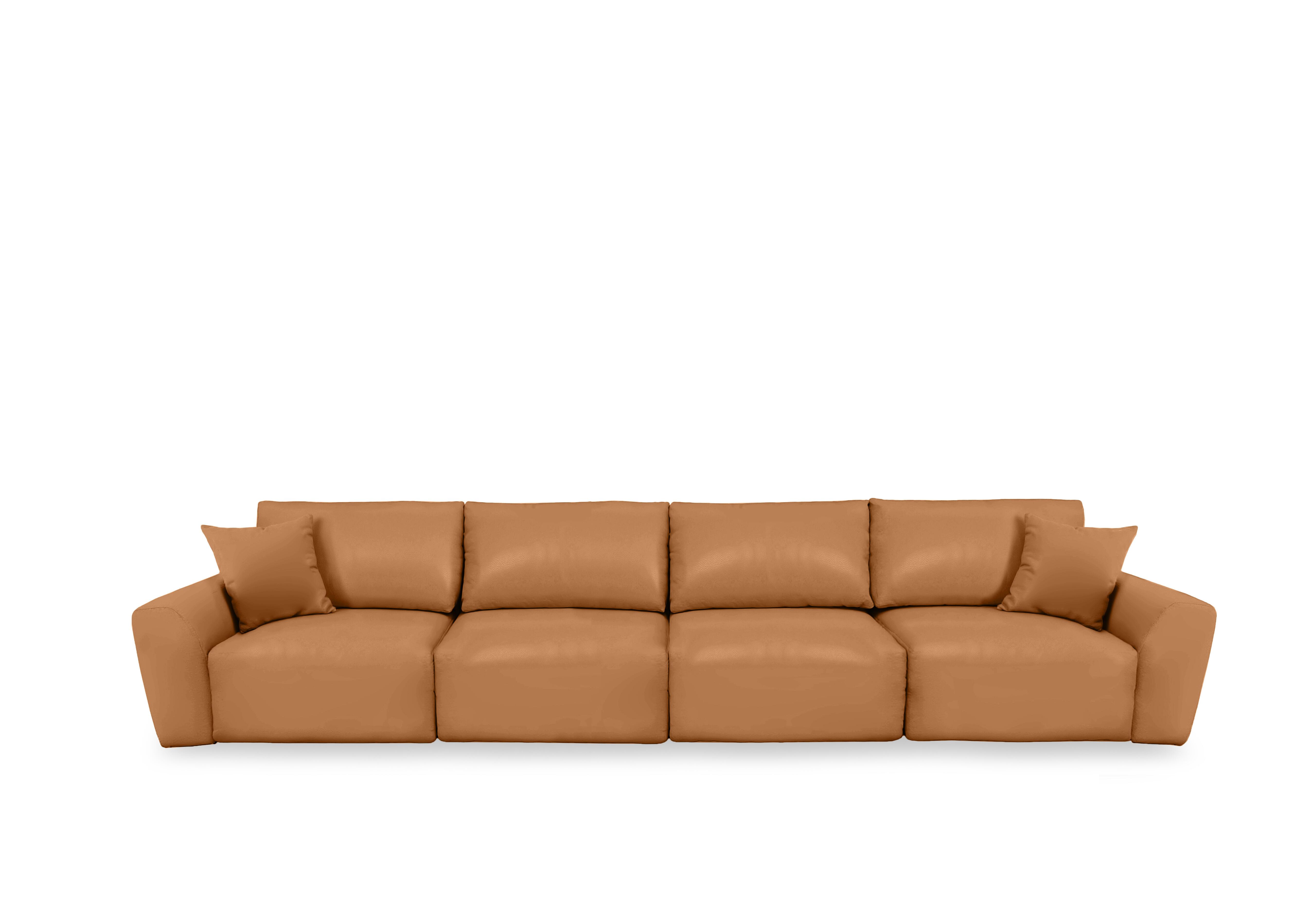Gemini Leather 4 Seater Power Glider Sofa in Nc-335e Honey Yellow on Furniture Village