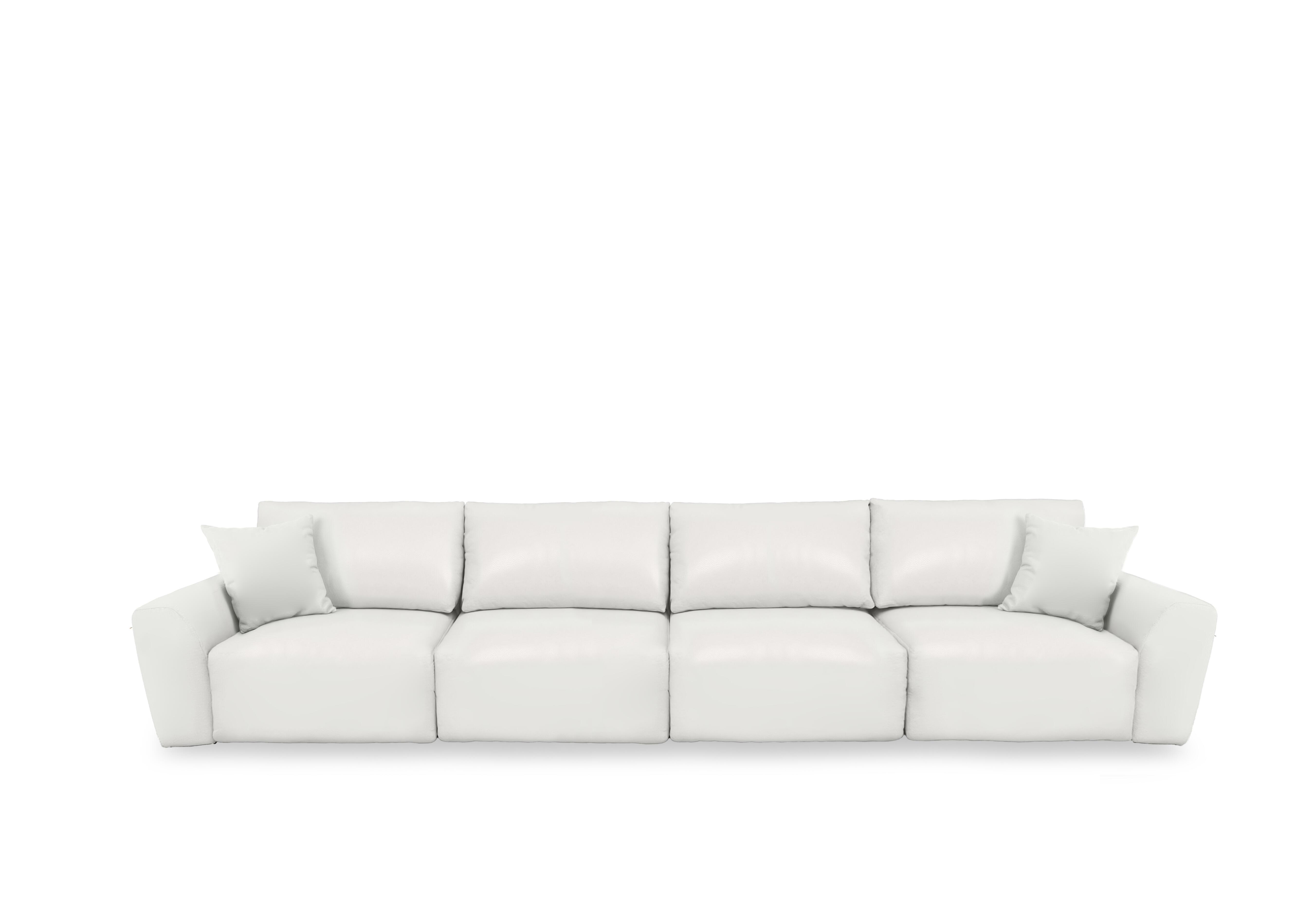 Gemini Leather 4 Seater Remote Control Power Glider Sofa in Nc-744d Star White on Furniture Village