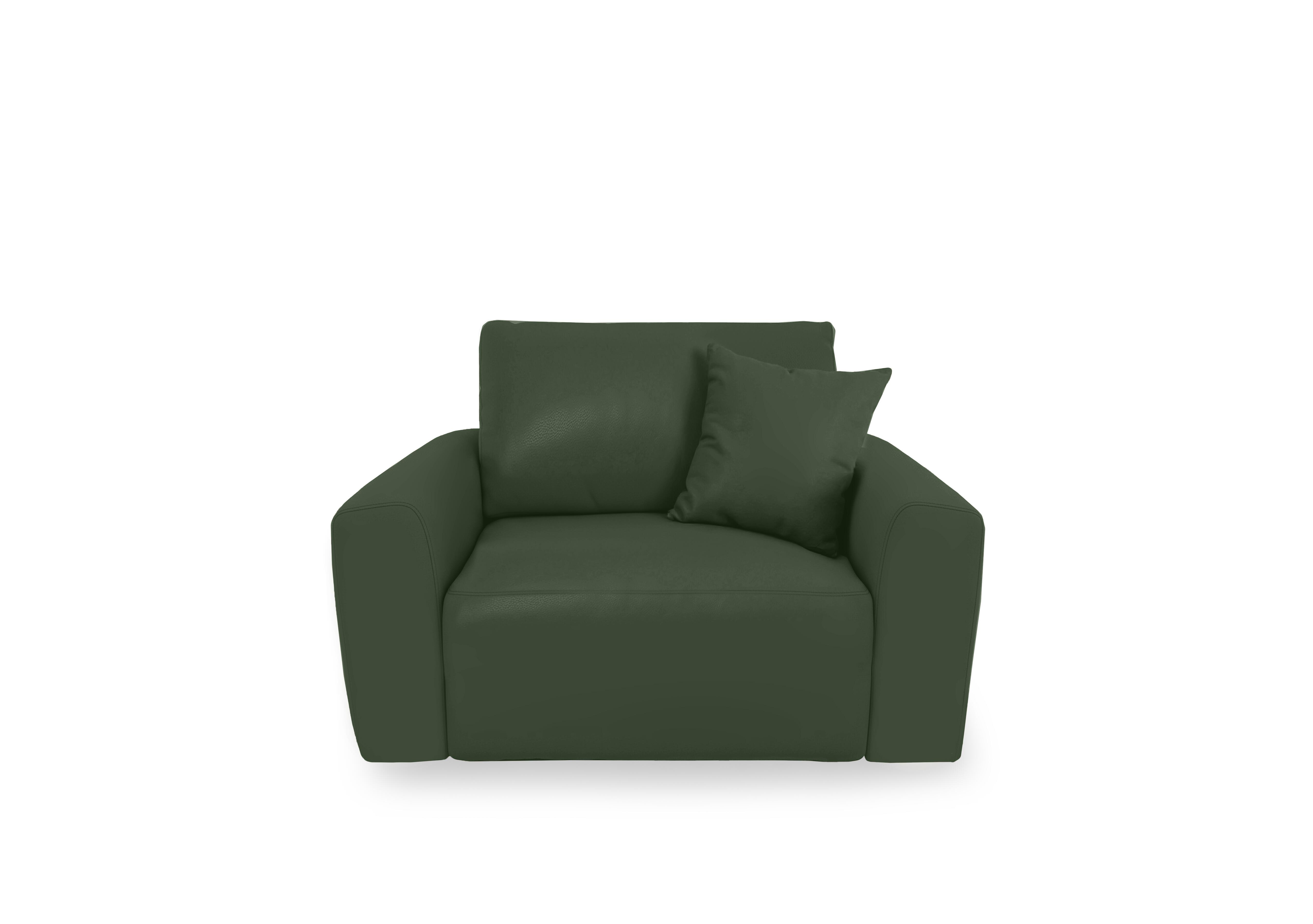 Gemini Leather Power Glider Chair in Nc-371e Chive Green on Furniture Village