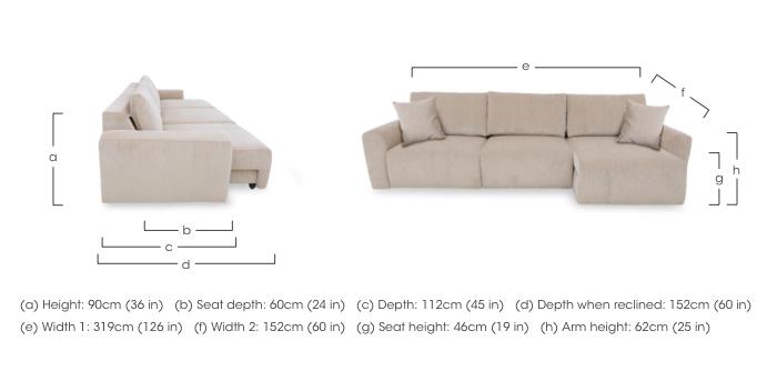 Gemini Fabric 3 Seater Remote Control Power Glider Sofa with Chaise Storage in  on Furniture Village
