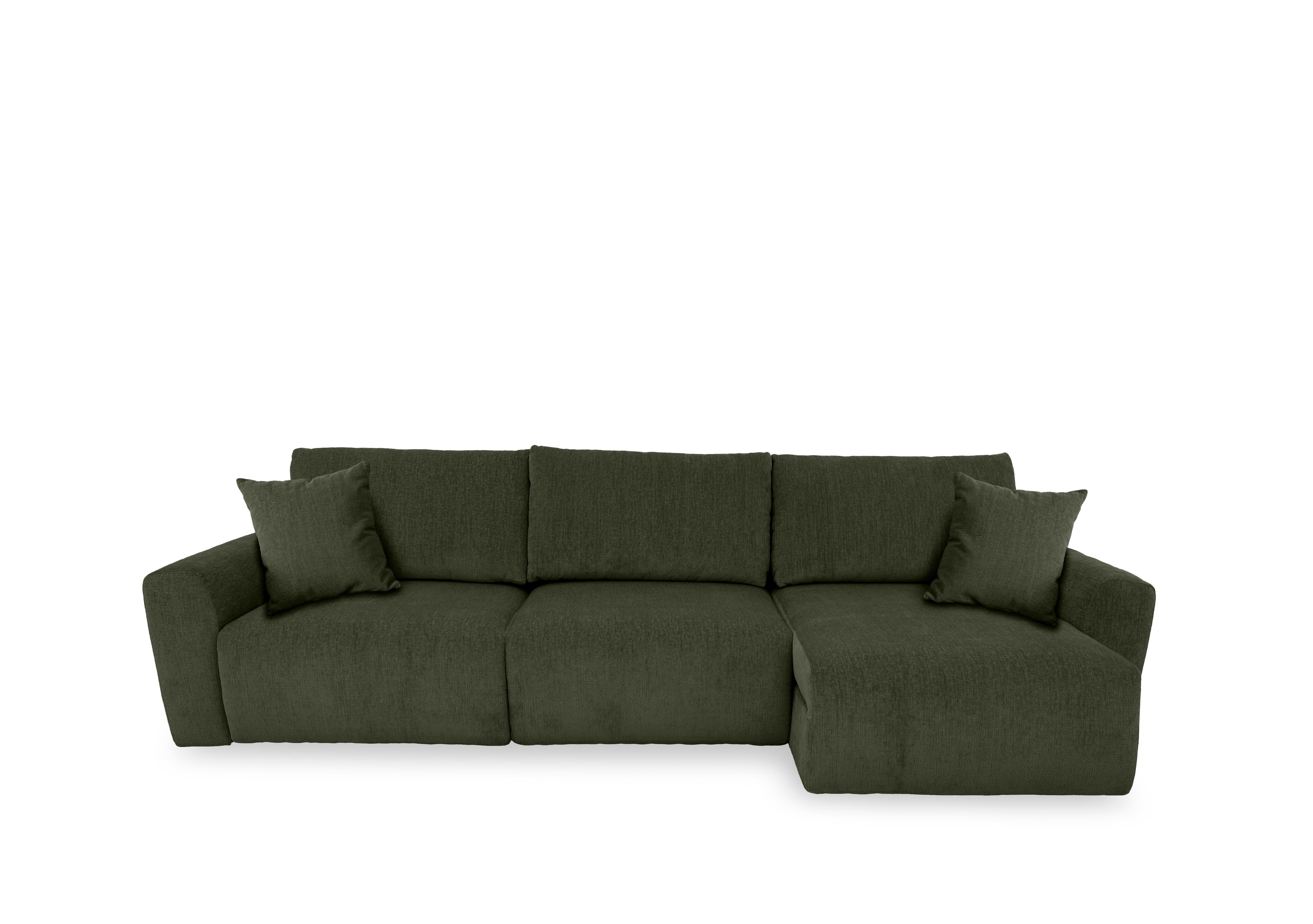 Gemini Fabric 3 Seater Power Glider Sofa with Chaise Storage in Fab-Crn-R353 Forest Green on Furniture Village