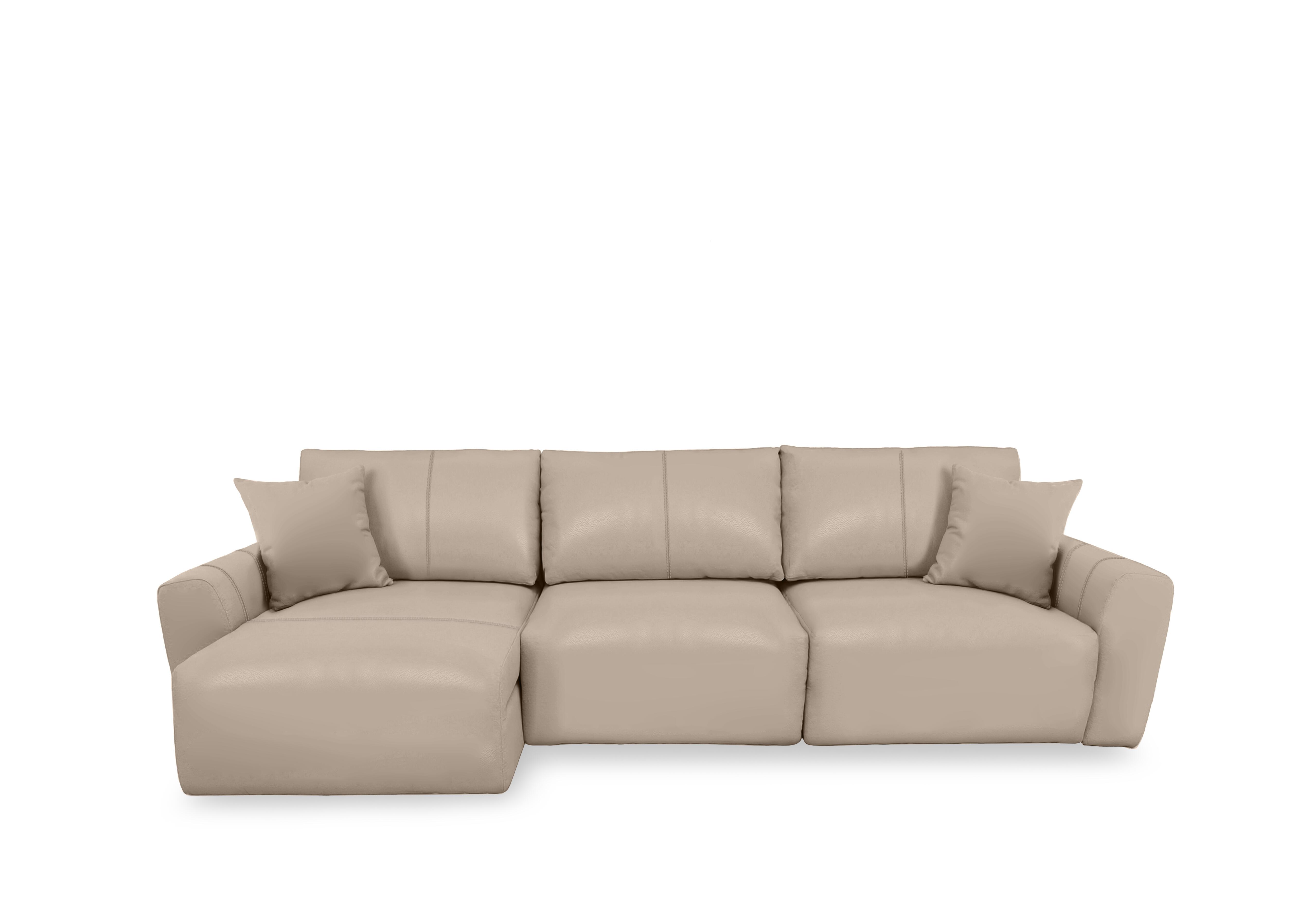 Gemini Leather 3 Seater Power Glider Sofa with Chaise Storage in Nc-039c Pebble on Furniture Village