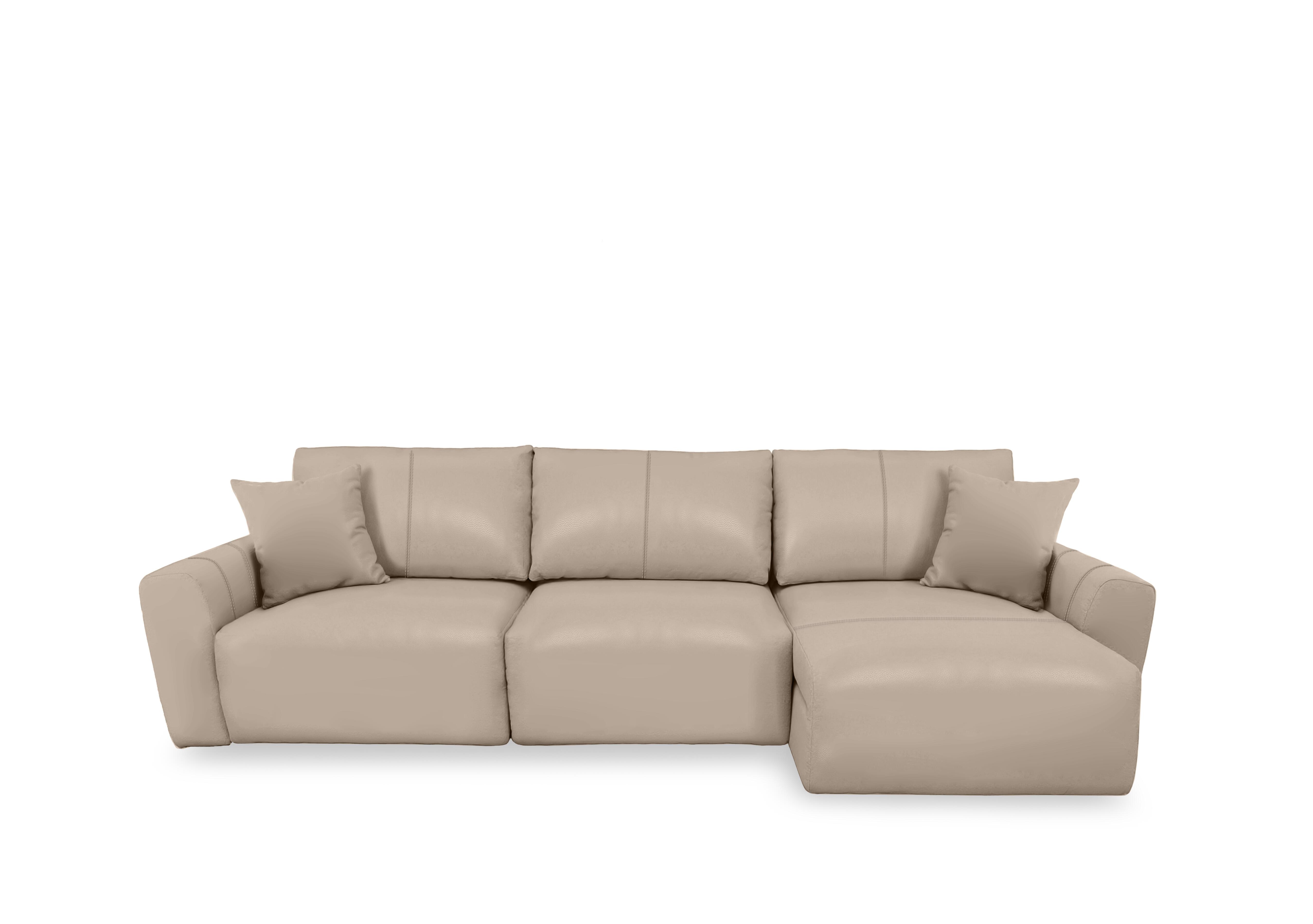 Gemini Leather 3 Seater Power Glider Sofa with Chaise Storage in Nc-039c Pebble on Furniture Village