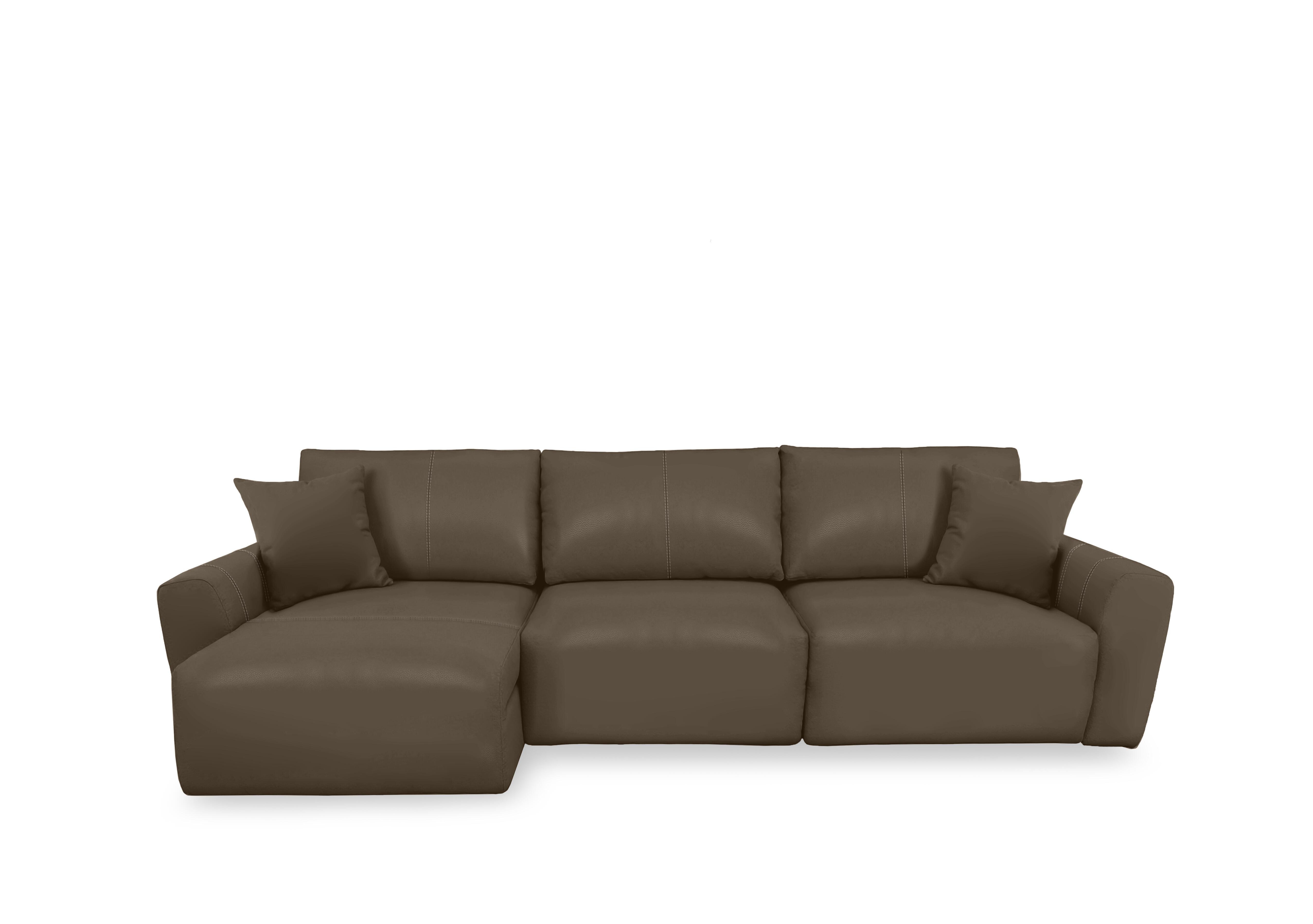 Gemini Leather 3 Seater Power Glider Sofa with Chaise Storage in Nc-253e Fawn on Furniture Village