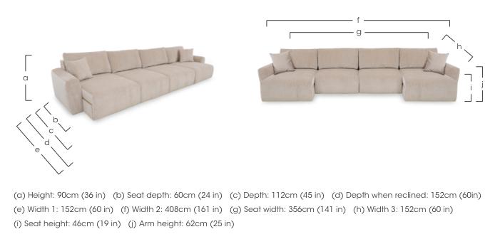 Gemini Fabric U-Shaped Remote Control Power Glider Sofa with Double Storage Chaises in  on Furniture Village
