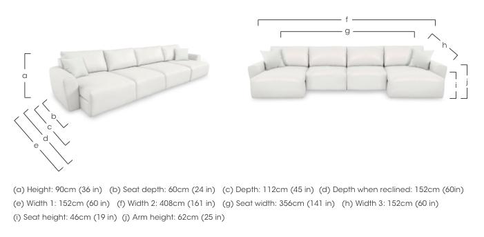 Gemini Leather U-Shaped Remote Control Power Glider Sofa with Double Storage Chaises in  on Furniture Village