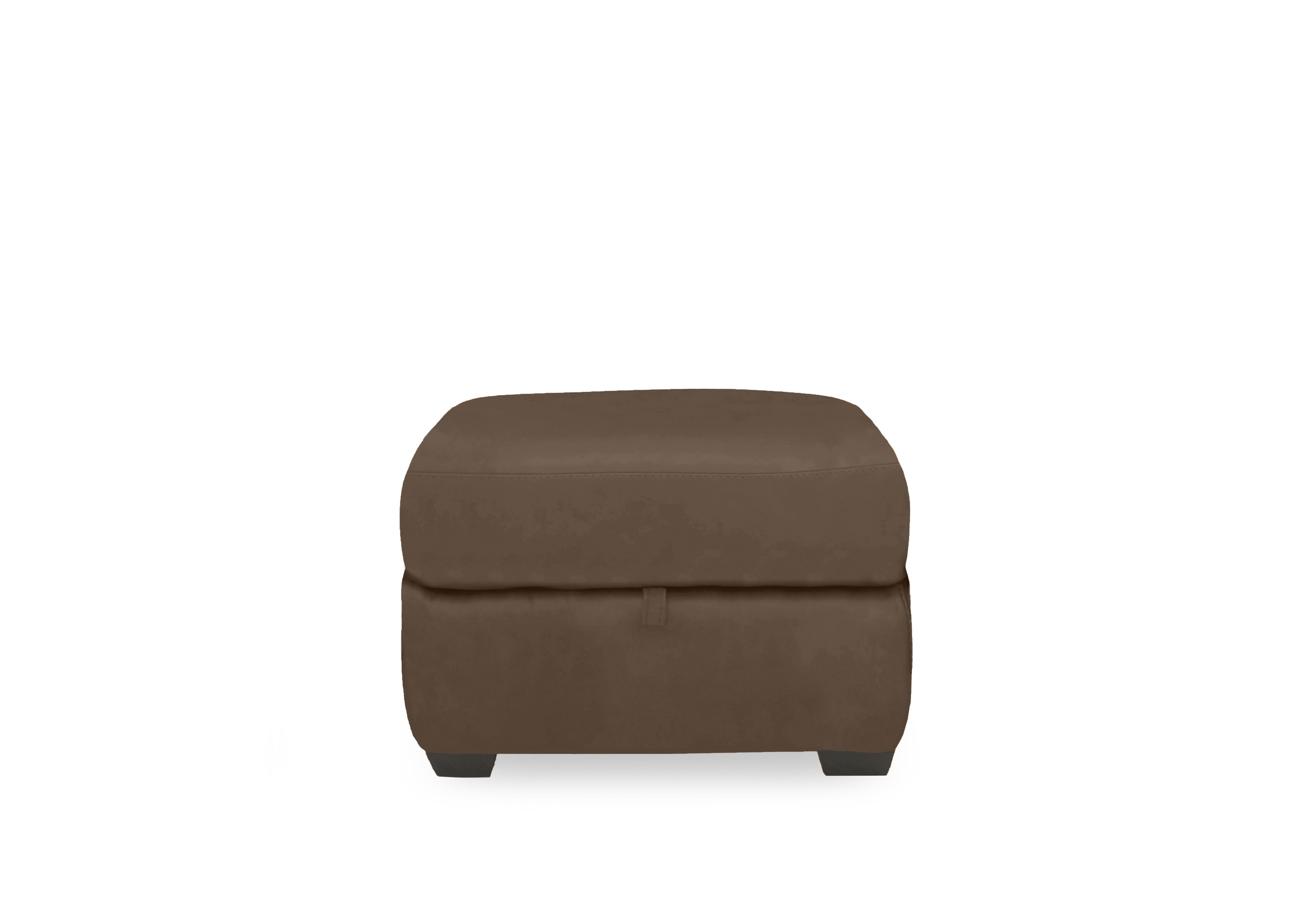 Gemini Leather Storage Footstool in Nc-253e Fawn on Furniture Village