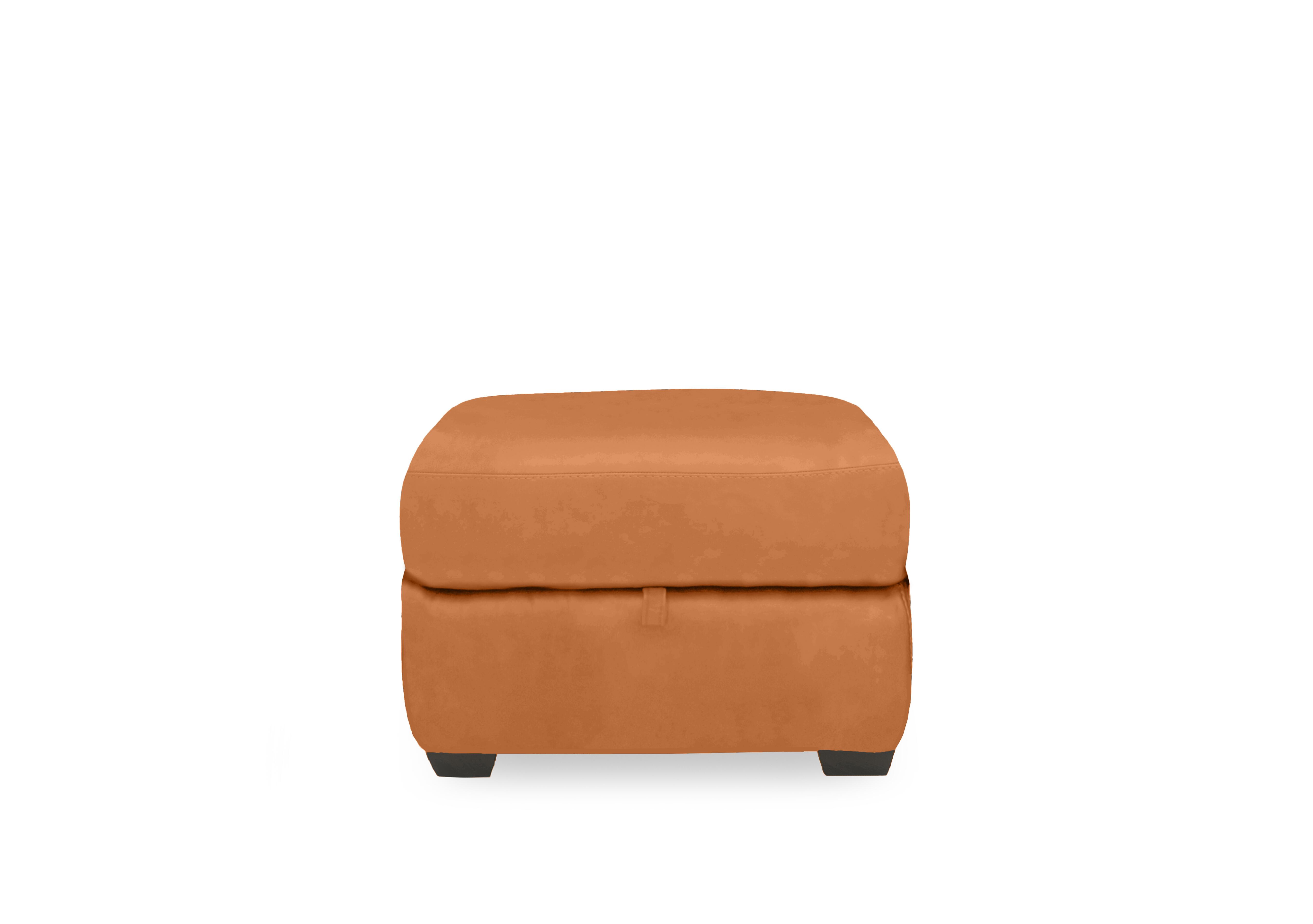Gemini Leather Storage Footstool in Nc-335e Honey Yellow on Furniture Village