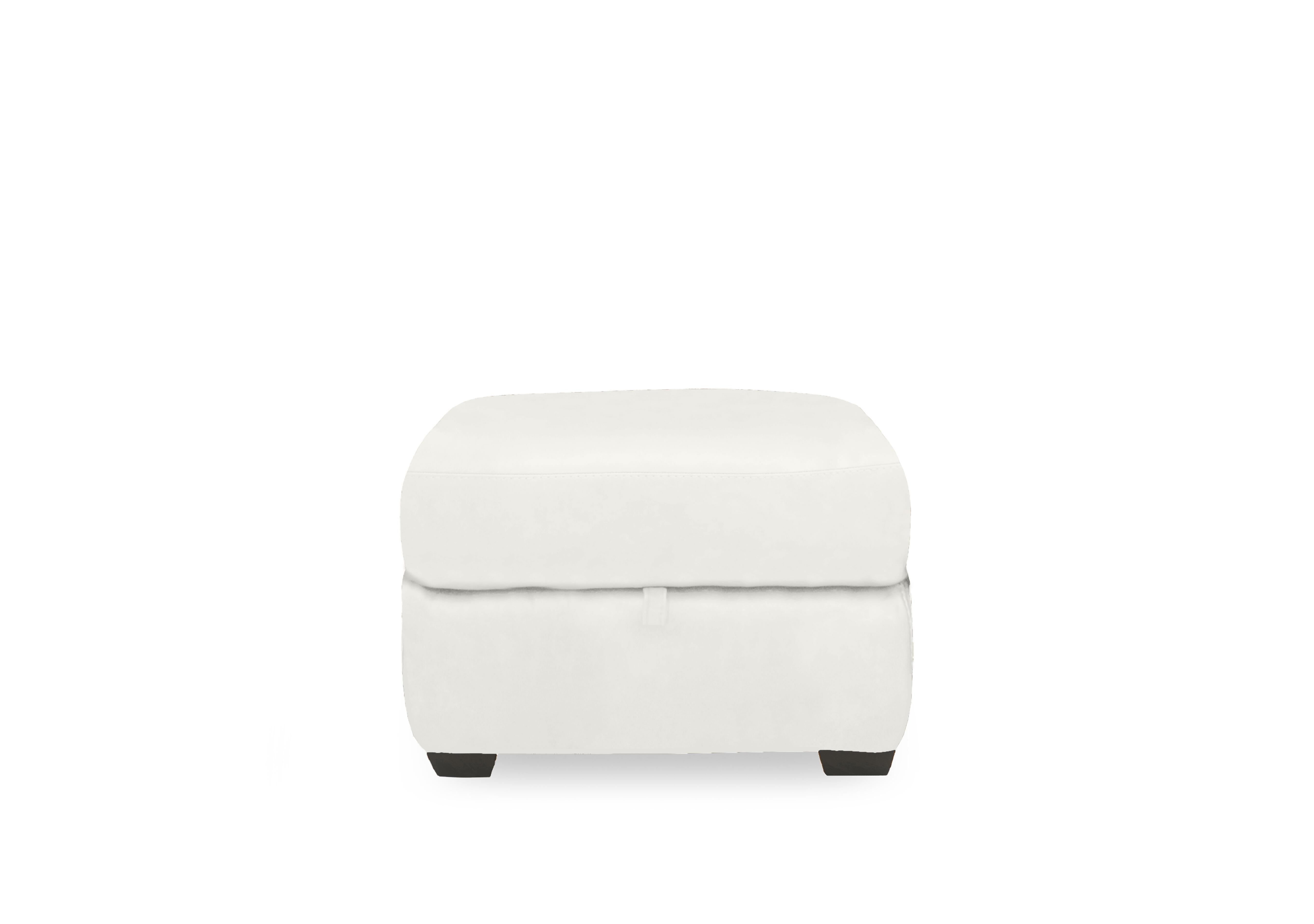 Gemini Leather Storage Footstool in Nc-744d Star White on Furniture Village