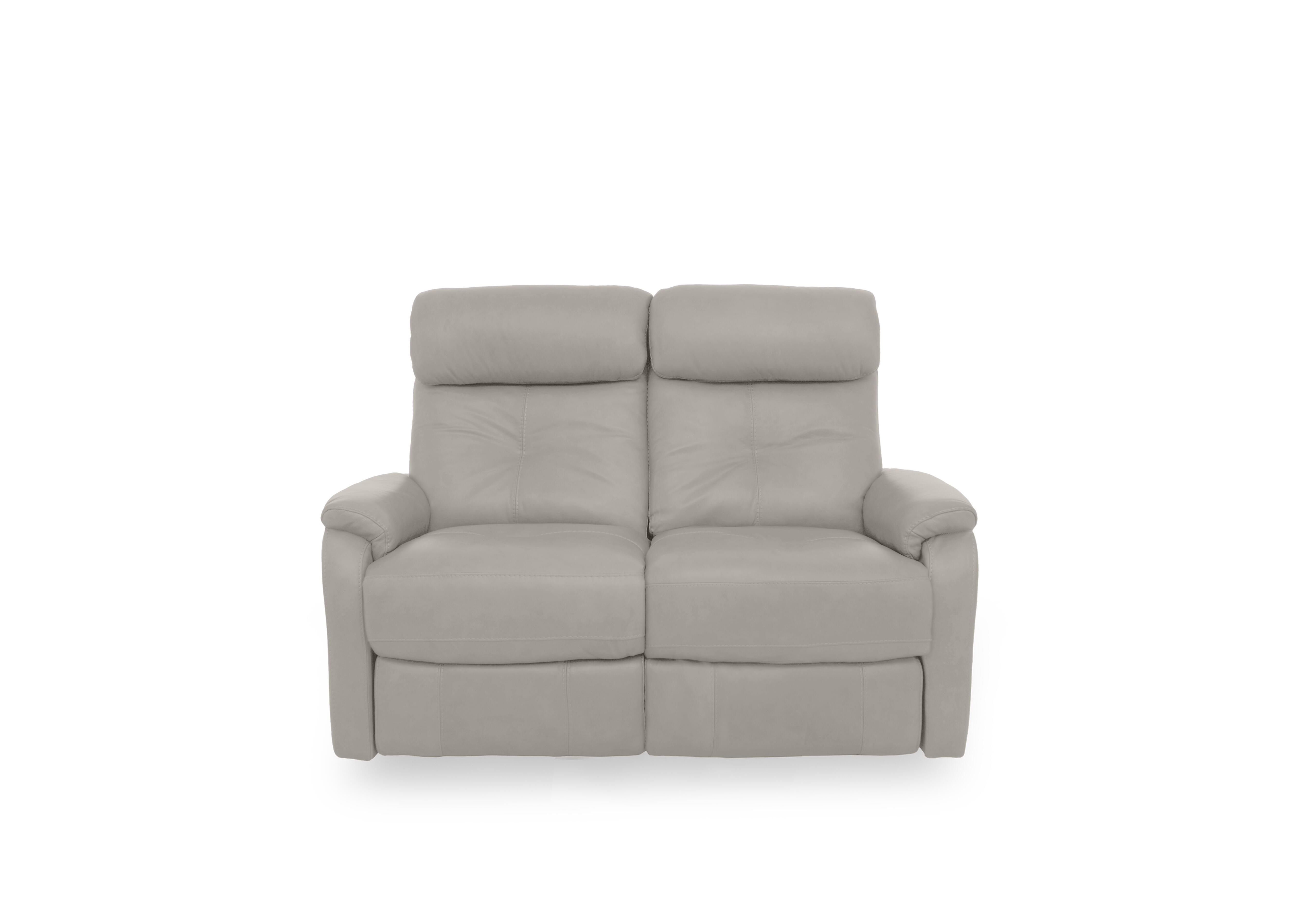 Compact Collection Titch Leather 2 Seater Sofa in Bv-946b Silver Grey on Furniture Village