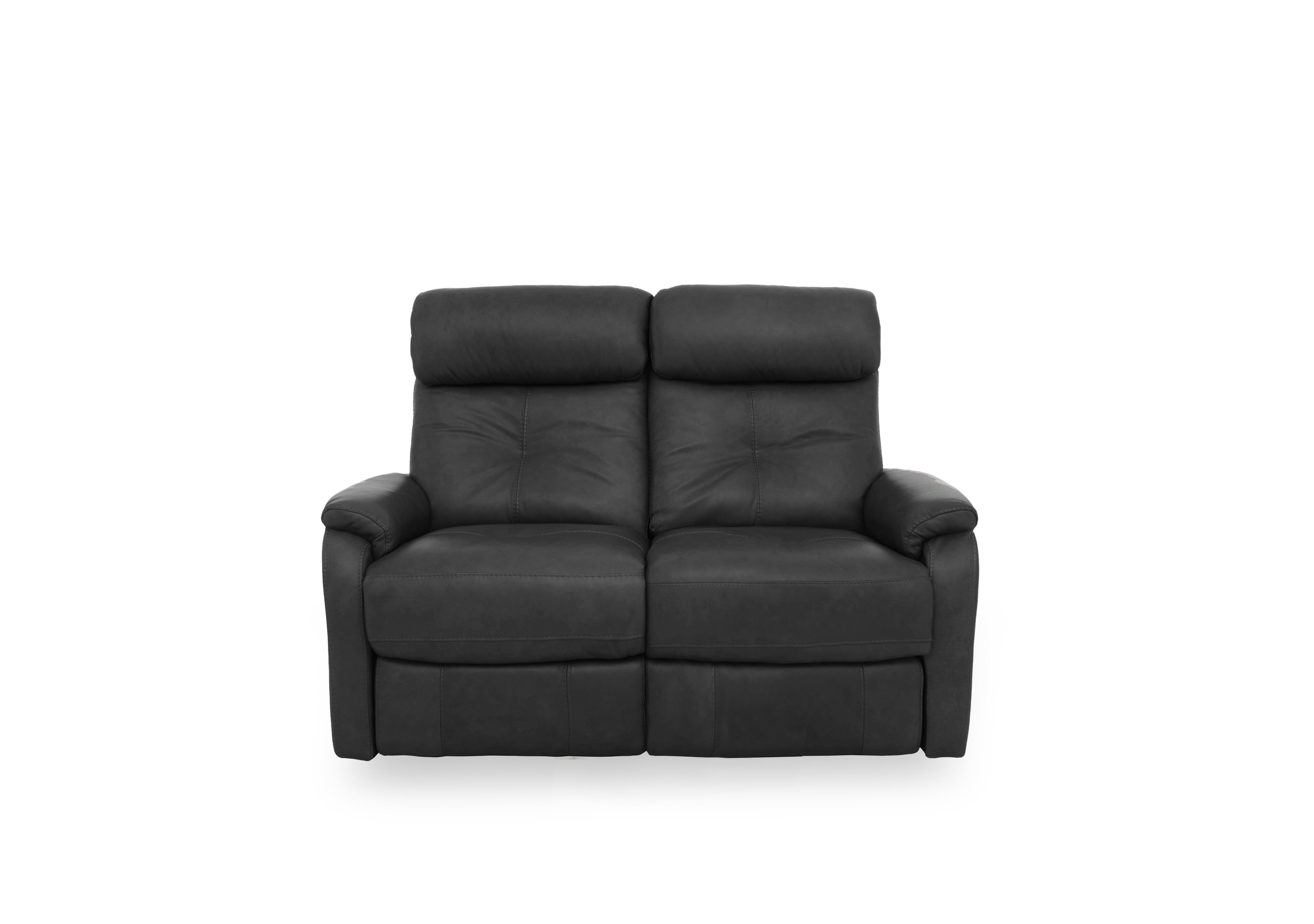 Compact Collection Titch Leather 2 Seater Sofa in Ca-702e Carbon Grey on Furniture Village