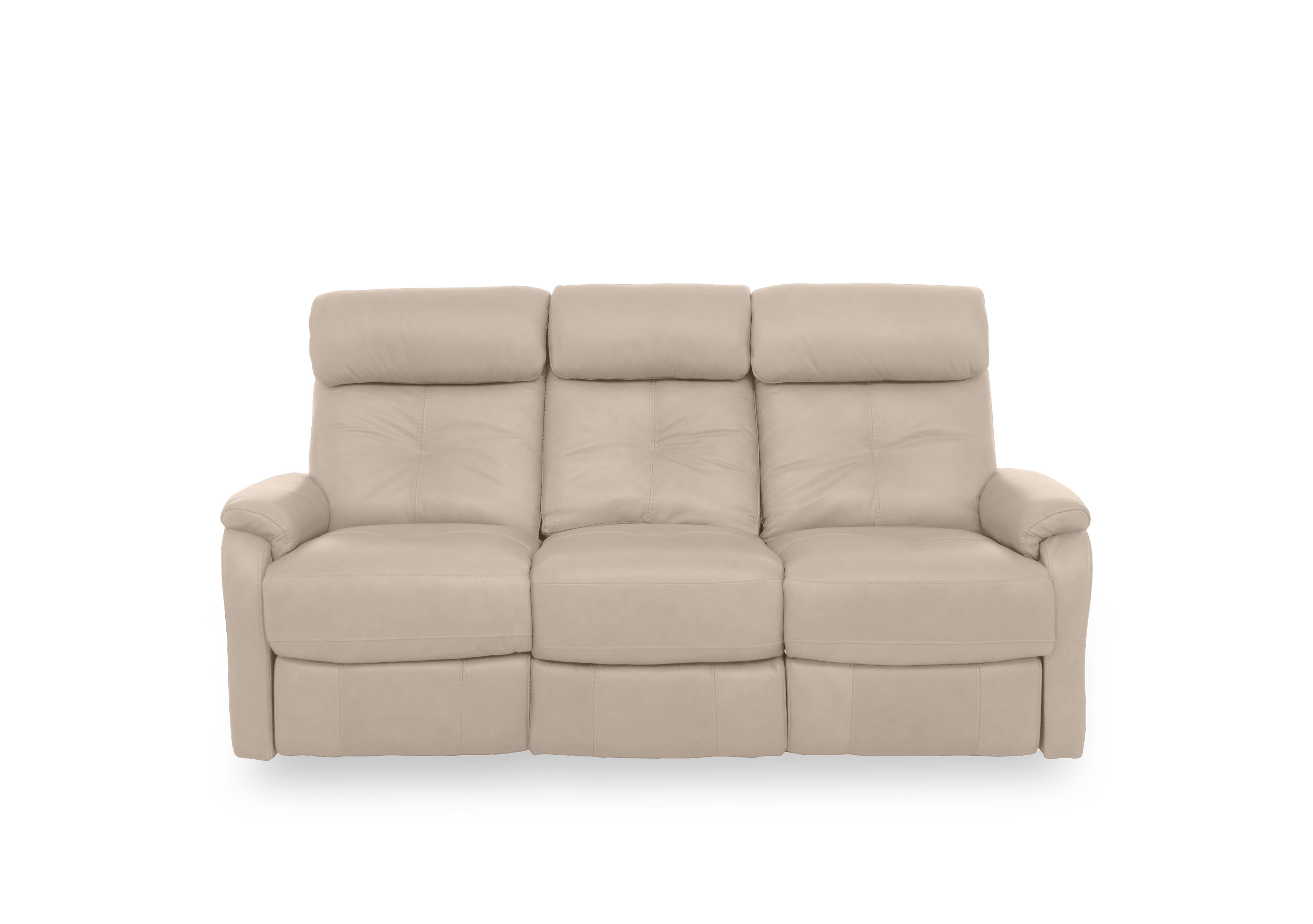 Compact Collection Titch Leather 3 Seater Sofa in Bv-039c Pebble on Furniture Village