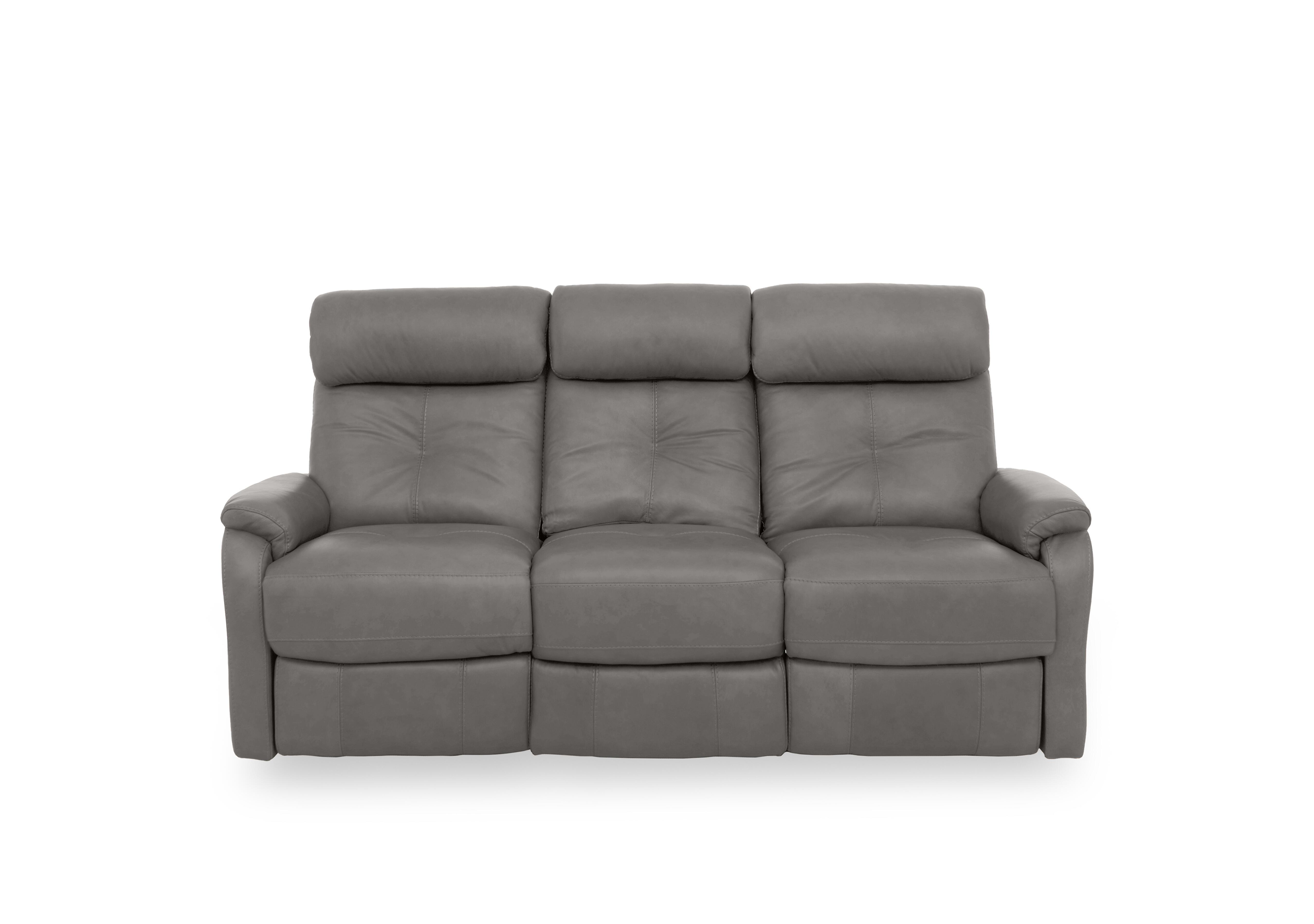 Compact Collection Titch Leather 3 Seater Sofa in Bv-042e Elephant on Furniture Village