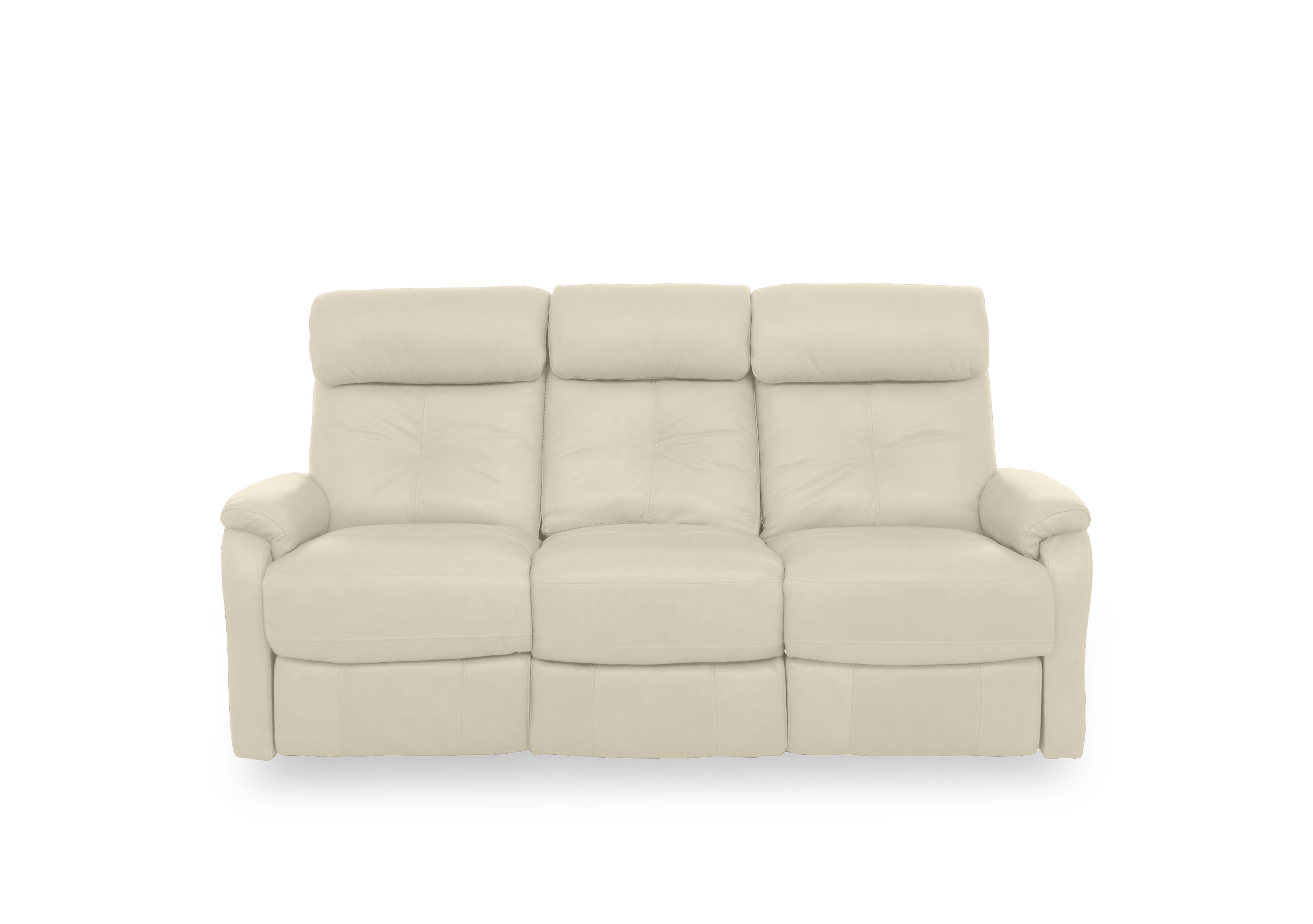 Compact Collection Titch Leather 3 Seater Sofa in Bv-862c Bisque on Furniture Village