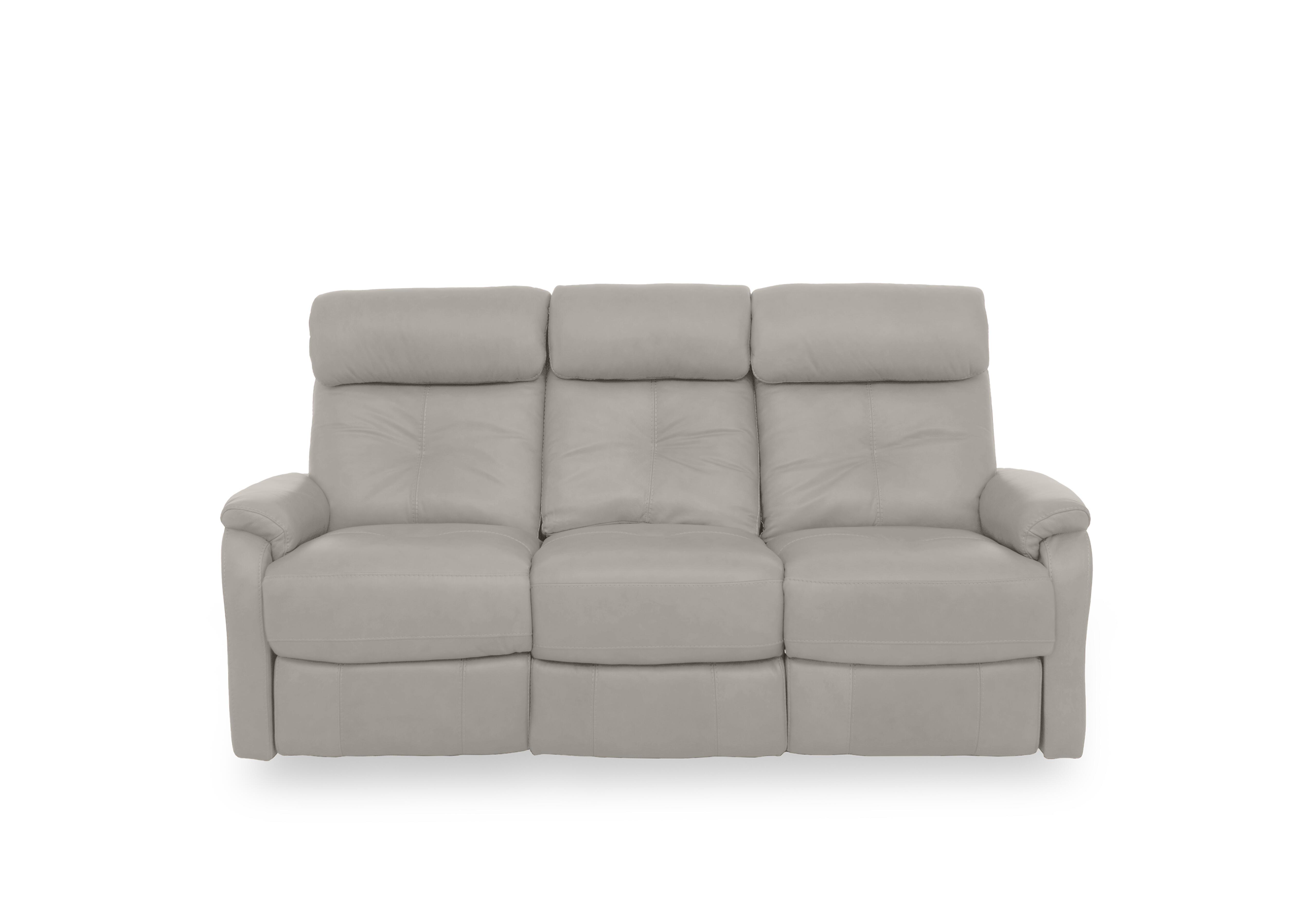 Compact Collection Titch Leather 3 Seater Sofa in Bv-946b Silver Grey on Furniture Village