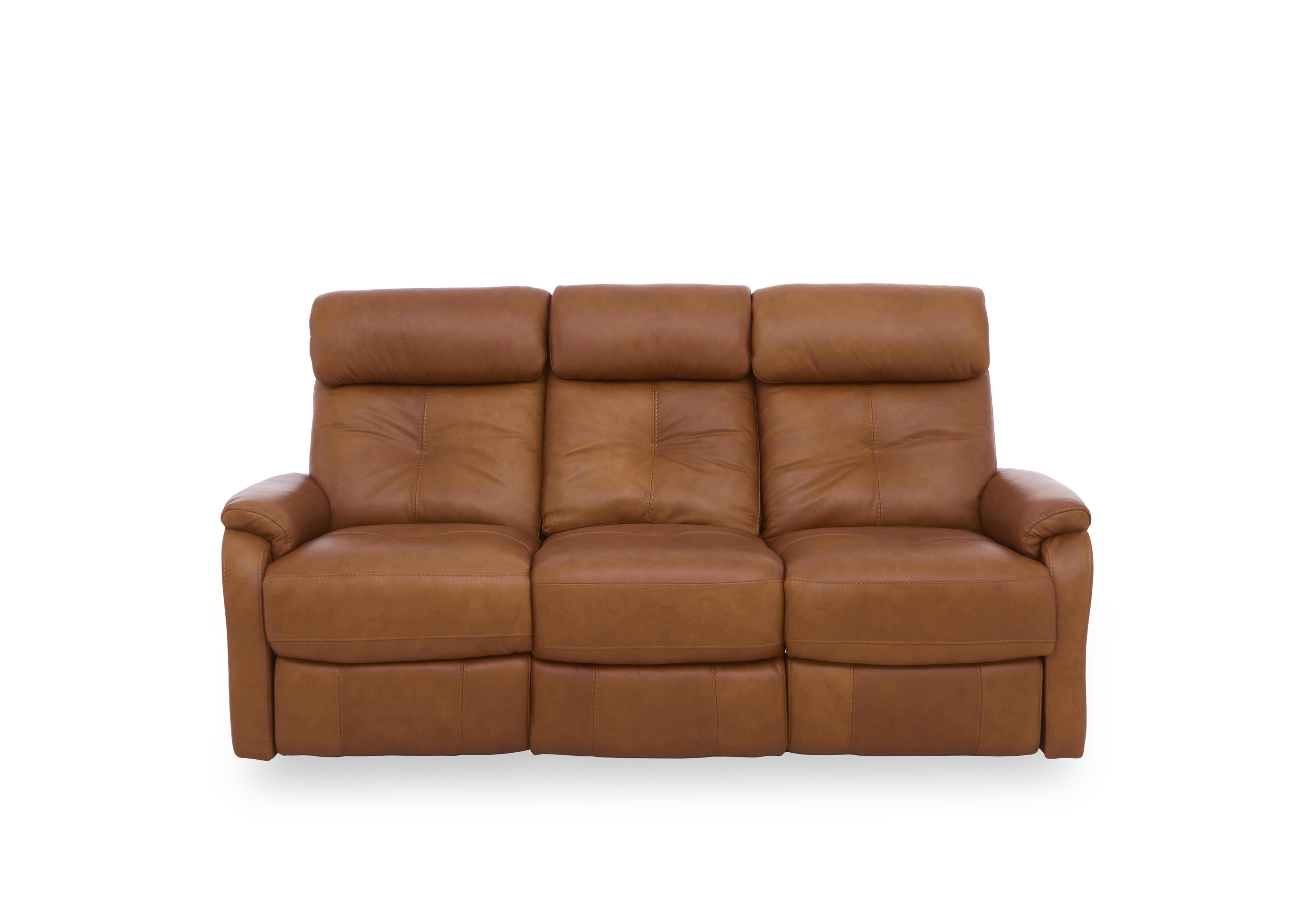Compact Collection Titch Leather 3 Seater Sofa in Ca-700e Cognac on Furniture Village