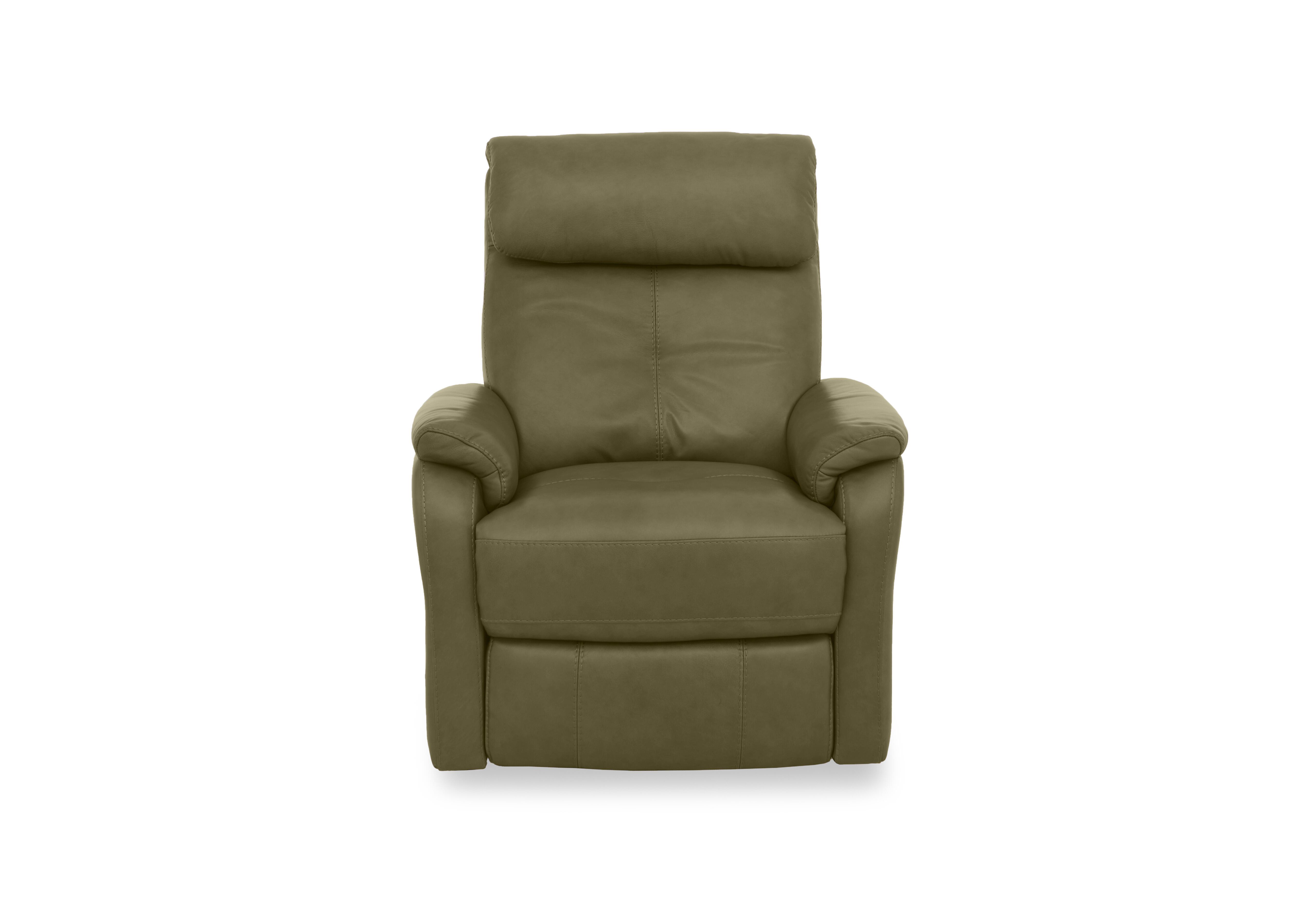 Compact Collection Titch Leather Chair in Ca-699e Olive Green on Furniture Village