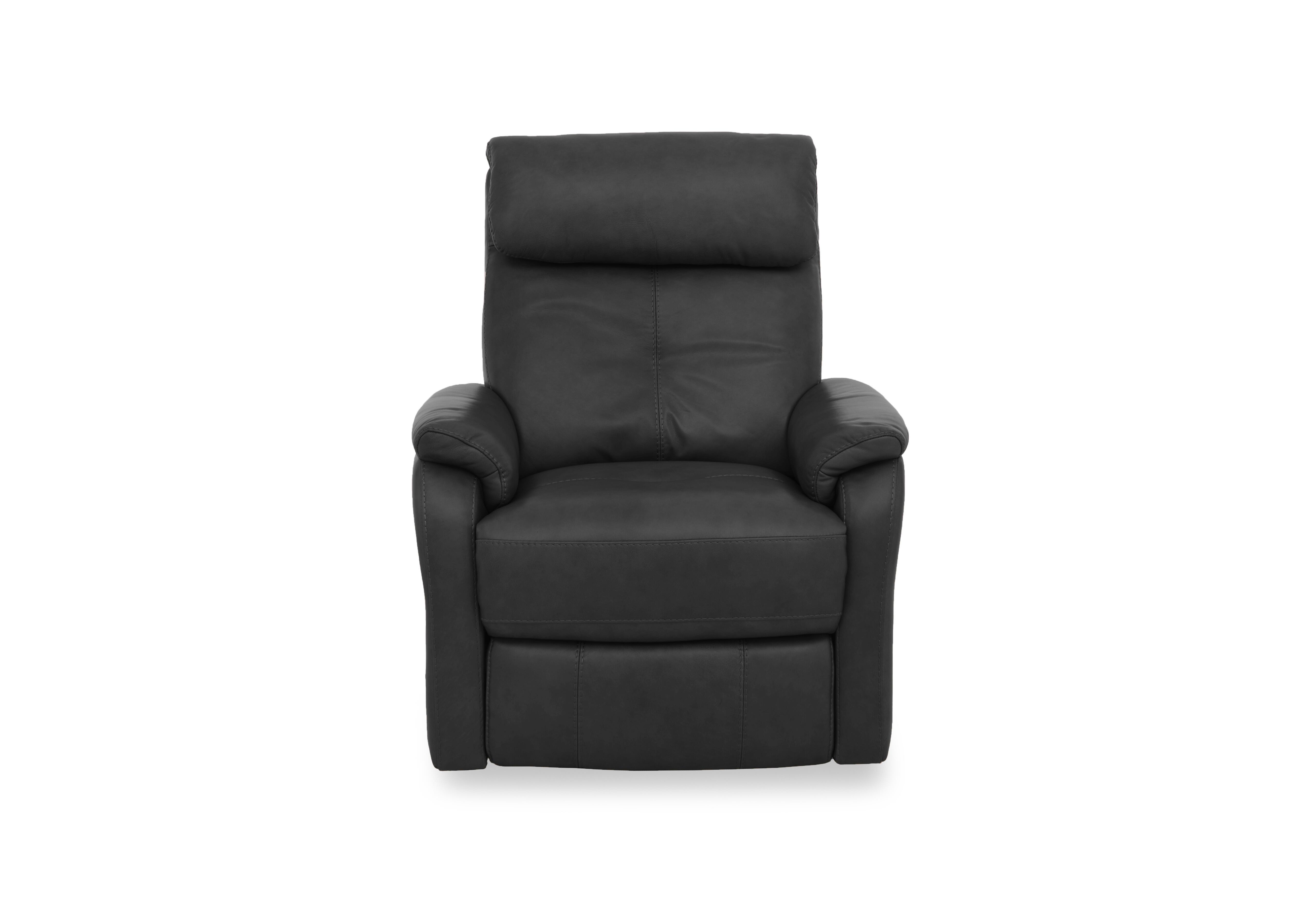 Compact Collection Titch Leather Chair in Ca-702e Carbon Grey on Furniture Village