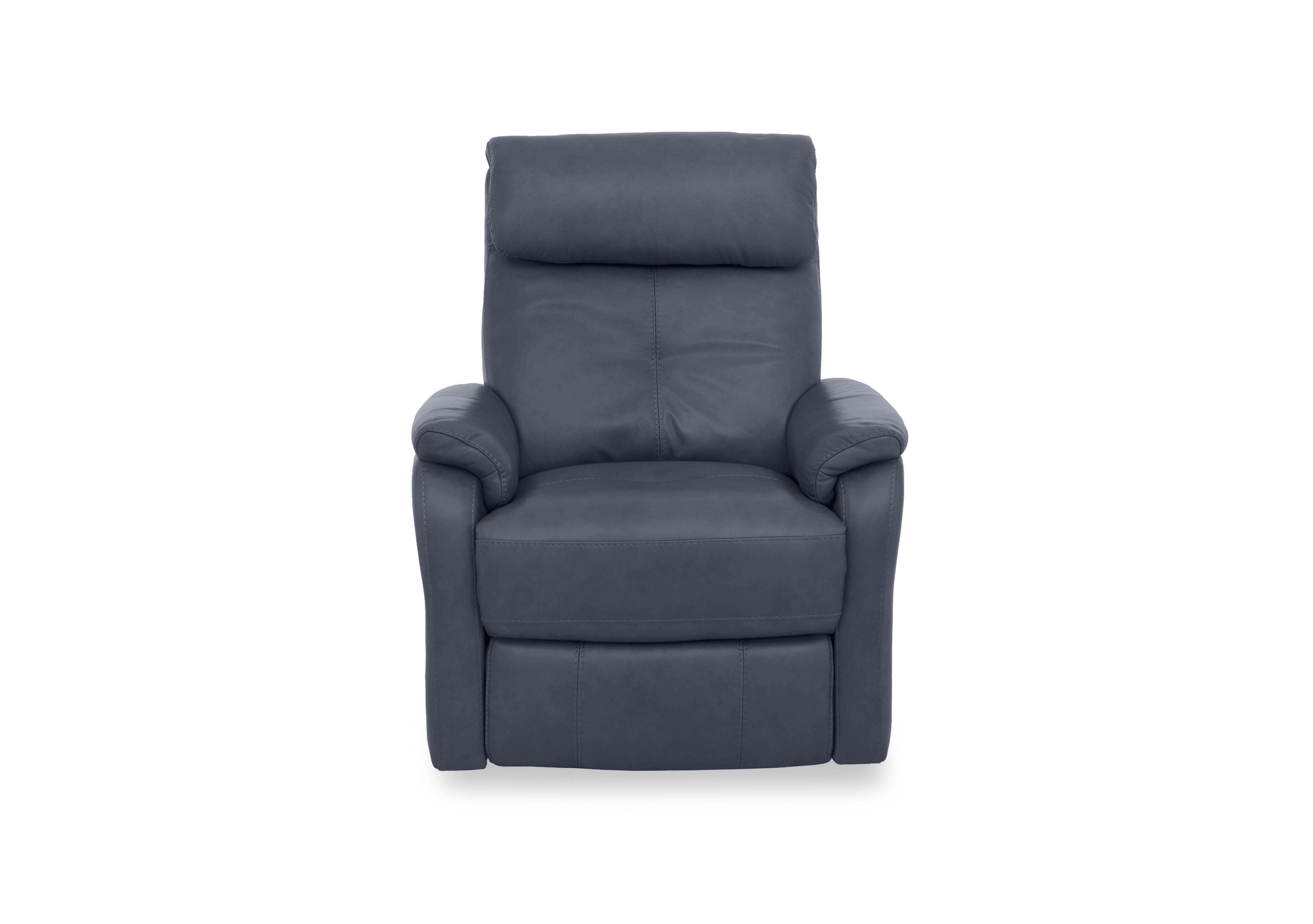 Compact Collection Titch Leather Chair in Nc-313e Ocean Blue on Furniture Village