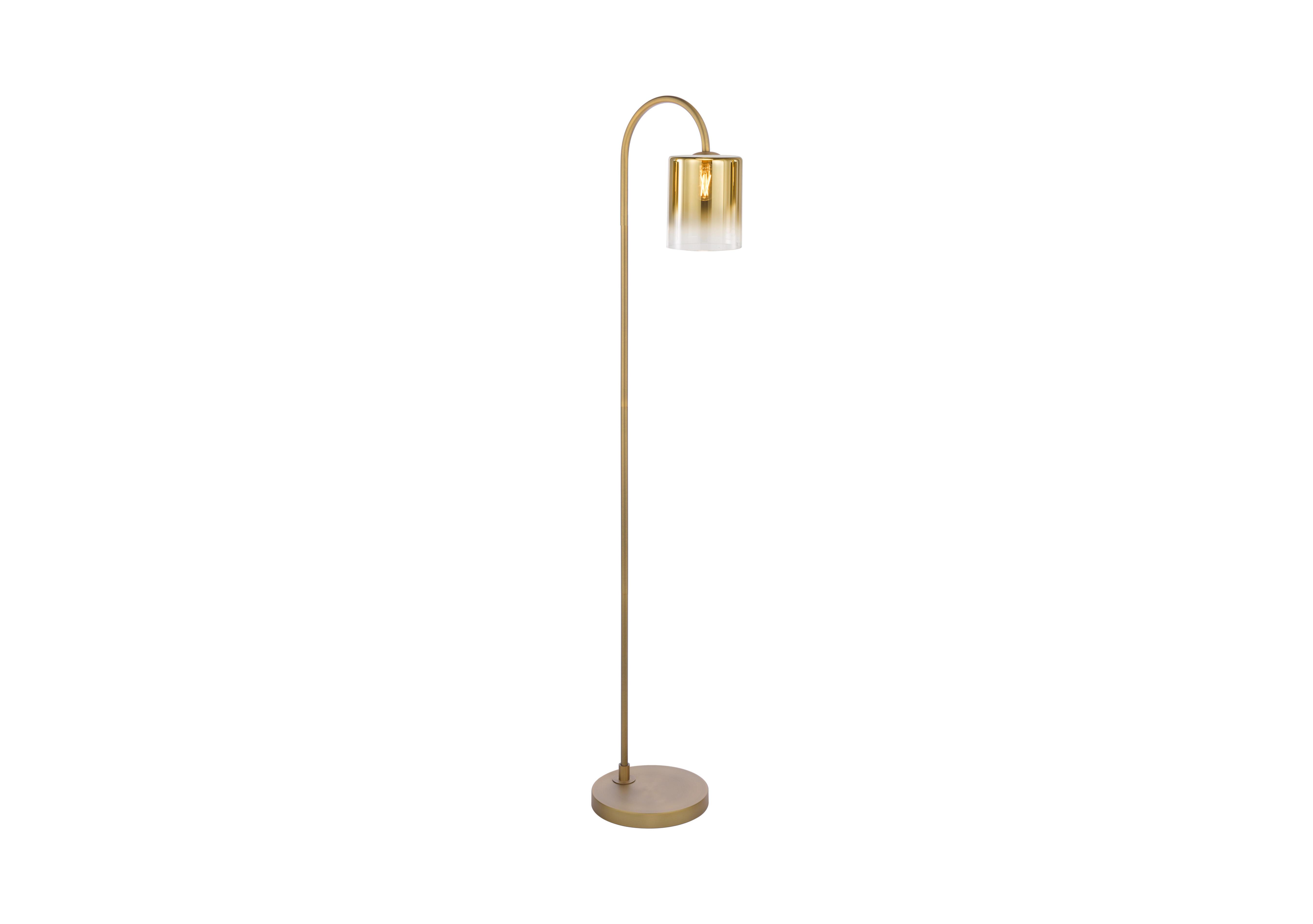Macon Floor Lamp in Gold Smoked Glass on Furniture Village