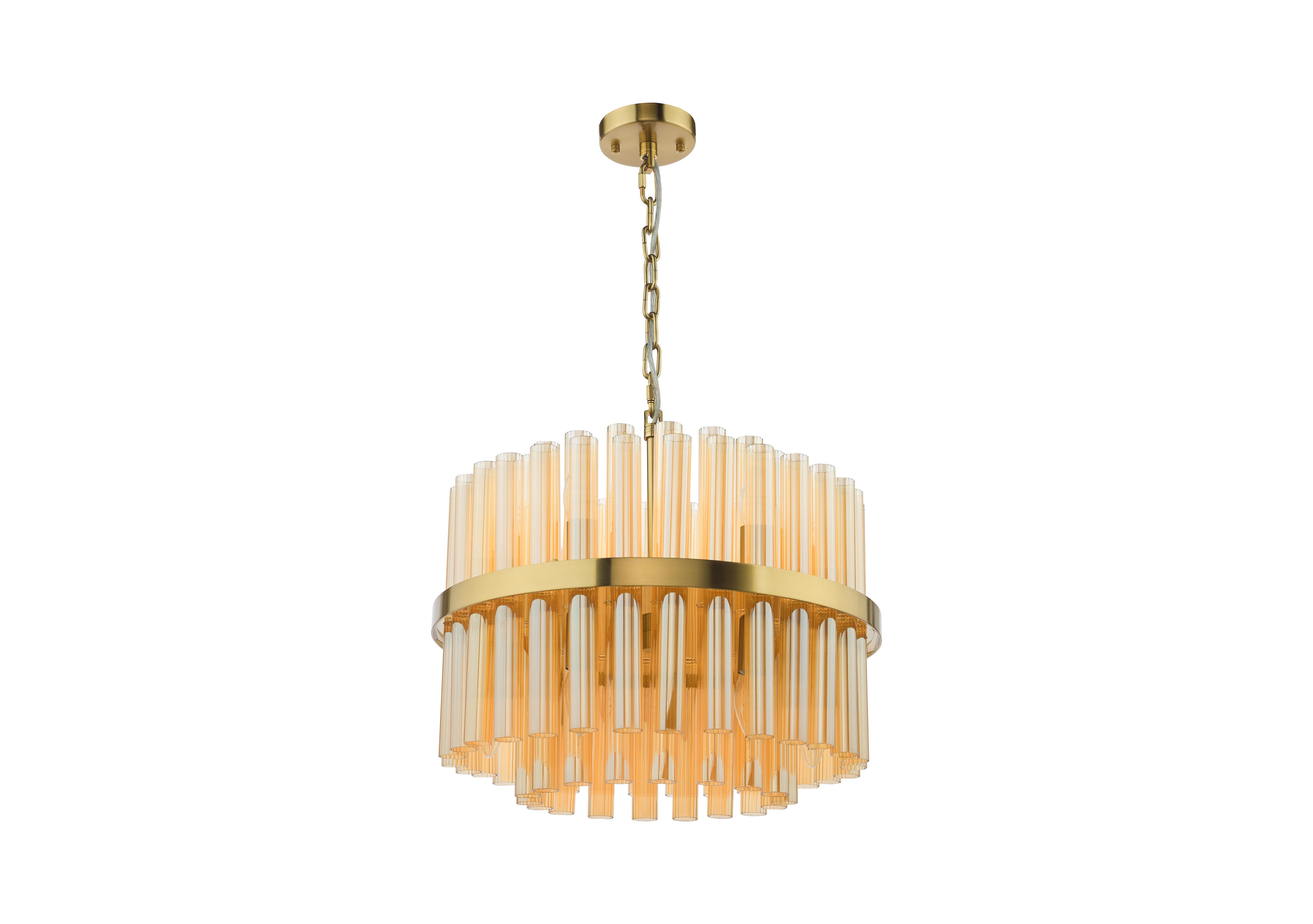 Althea 12 Light Pendant in Brass And Champagne Glass on Furniture Village