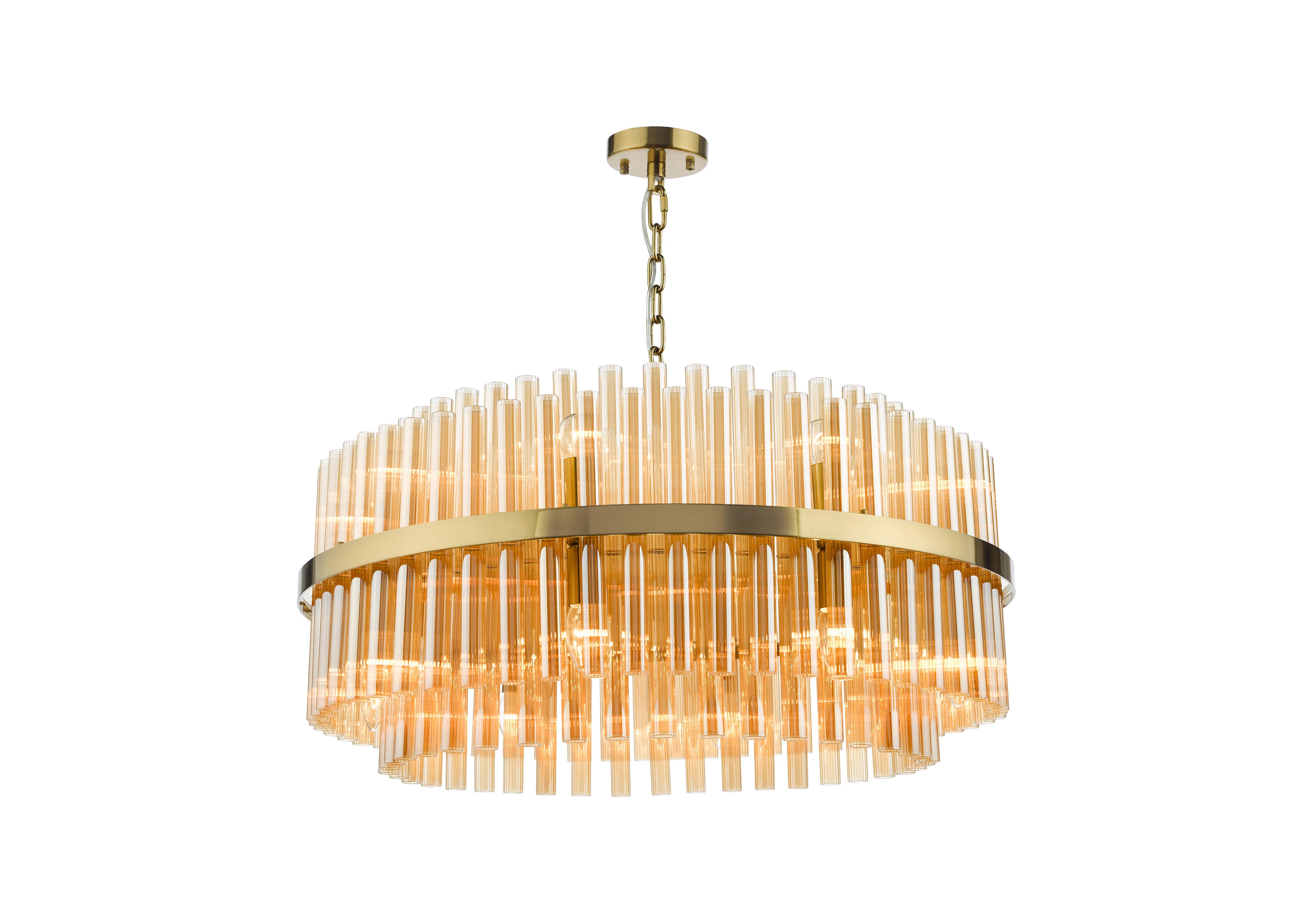 Althea 16 Light Pendant in Brass And Champagne Glass on Furniture Village