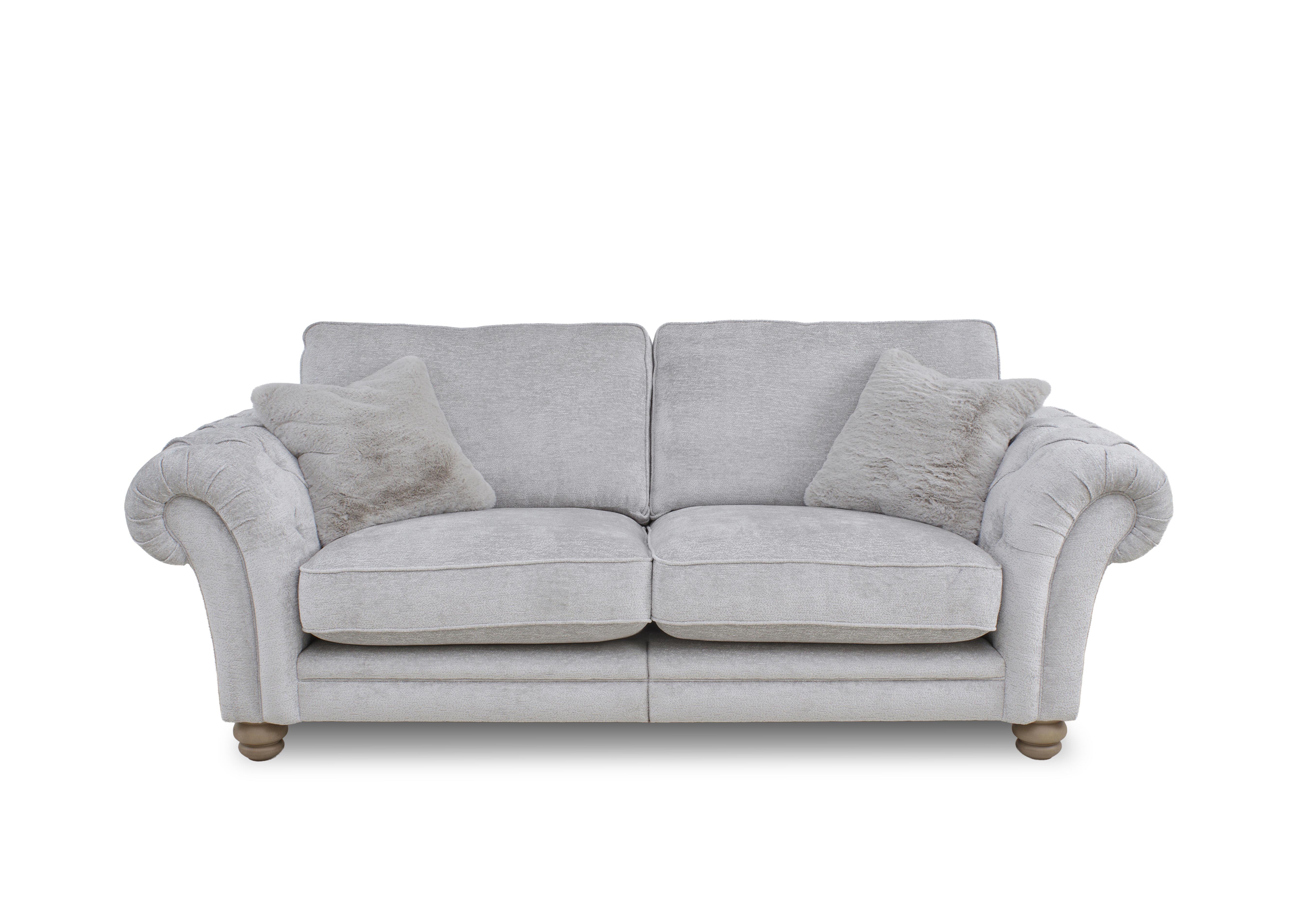 Cotswold 3 Seater Split Frame Classic Back Sofa in Burford Platinum Wo Ft on Furniture Village