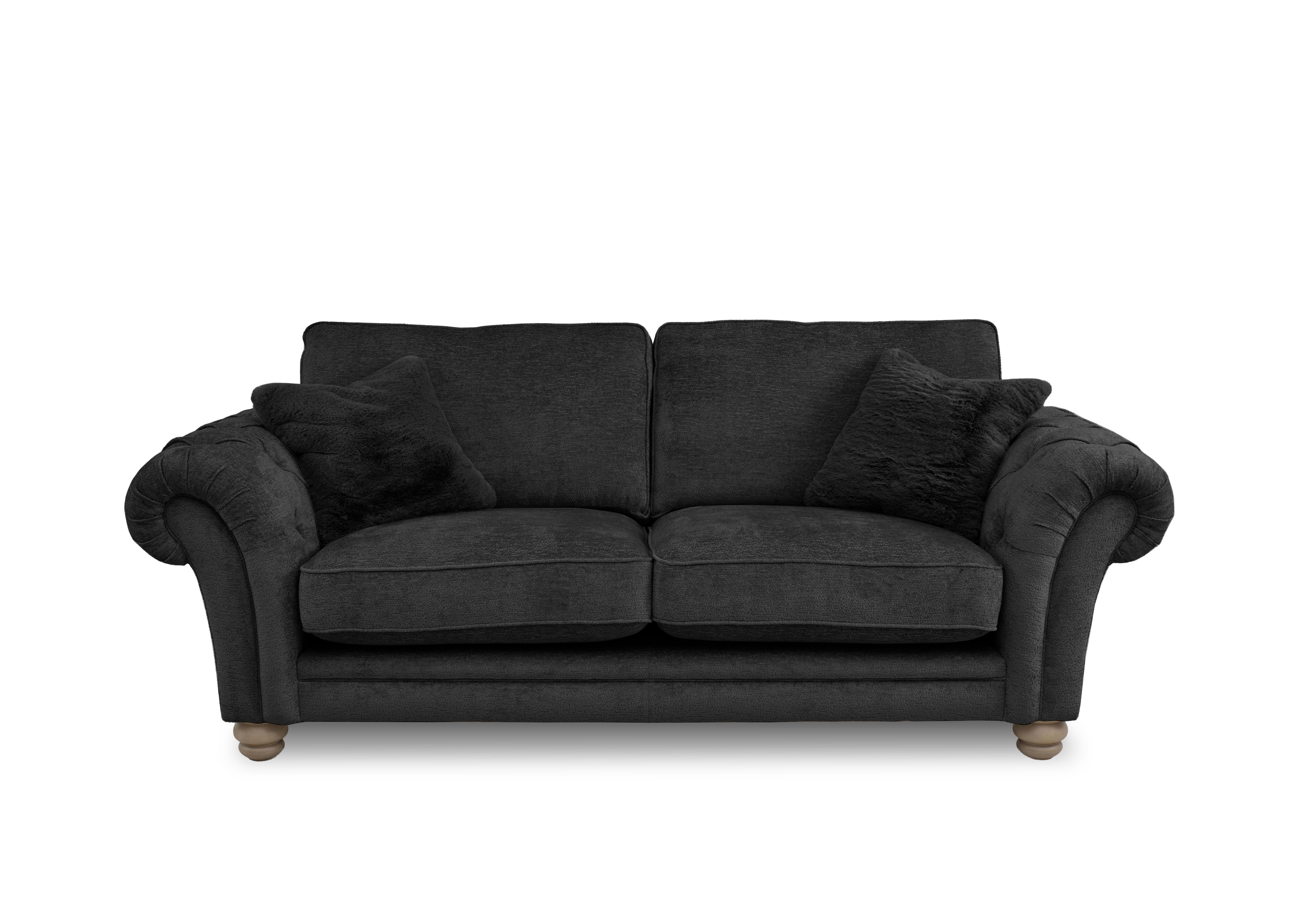 Cotswold 3 Seater Classic Back Sofa in Burford Charcoal Wo Ft on Furniture Village