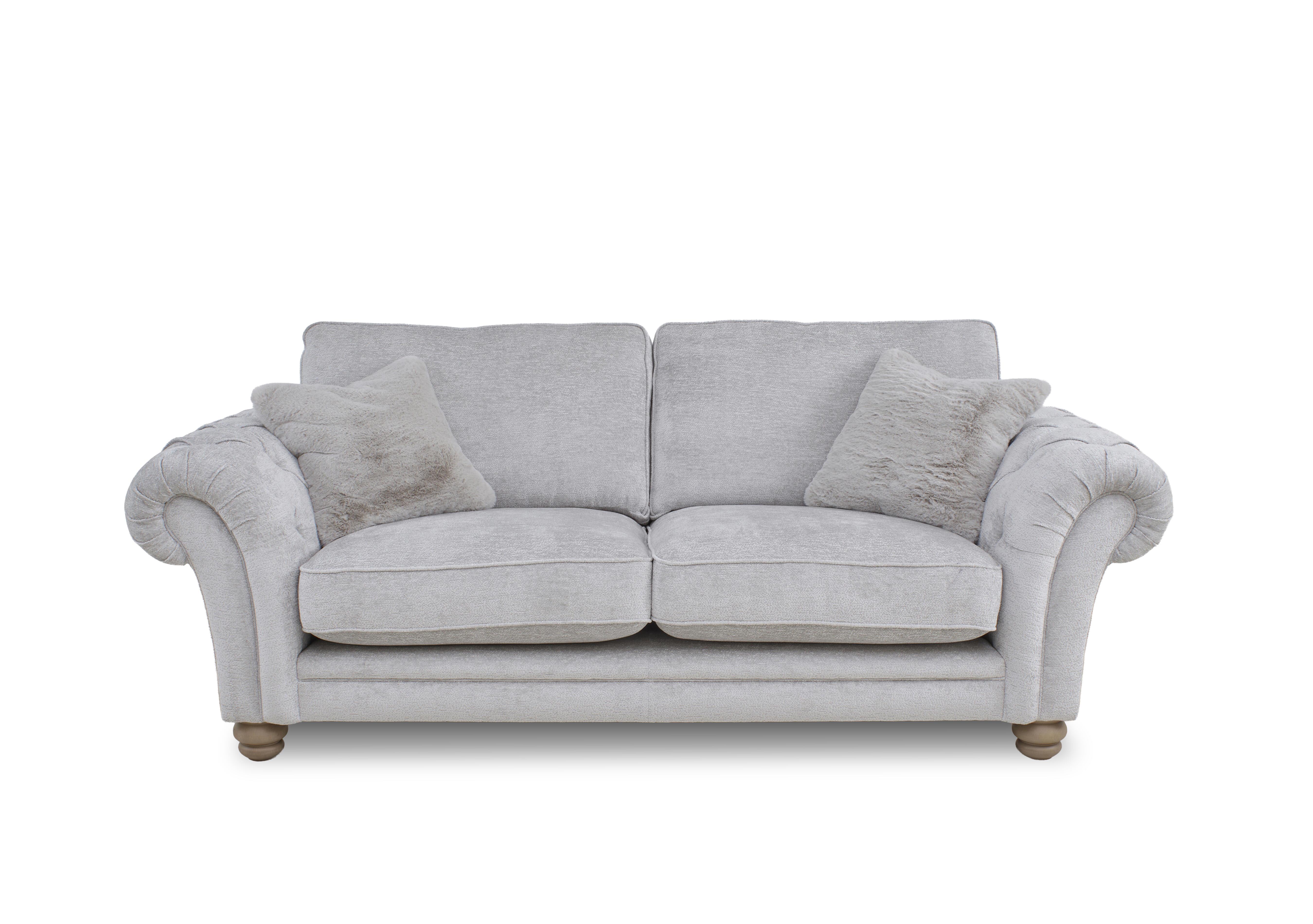 Cotswold 3 Seater Classic Back Sofa in Burford Platinum Wo Ft on Furniture Village