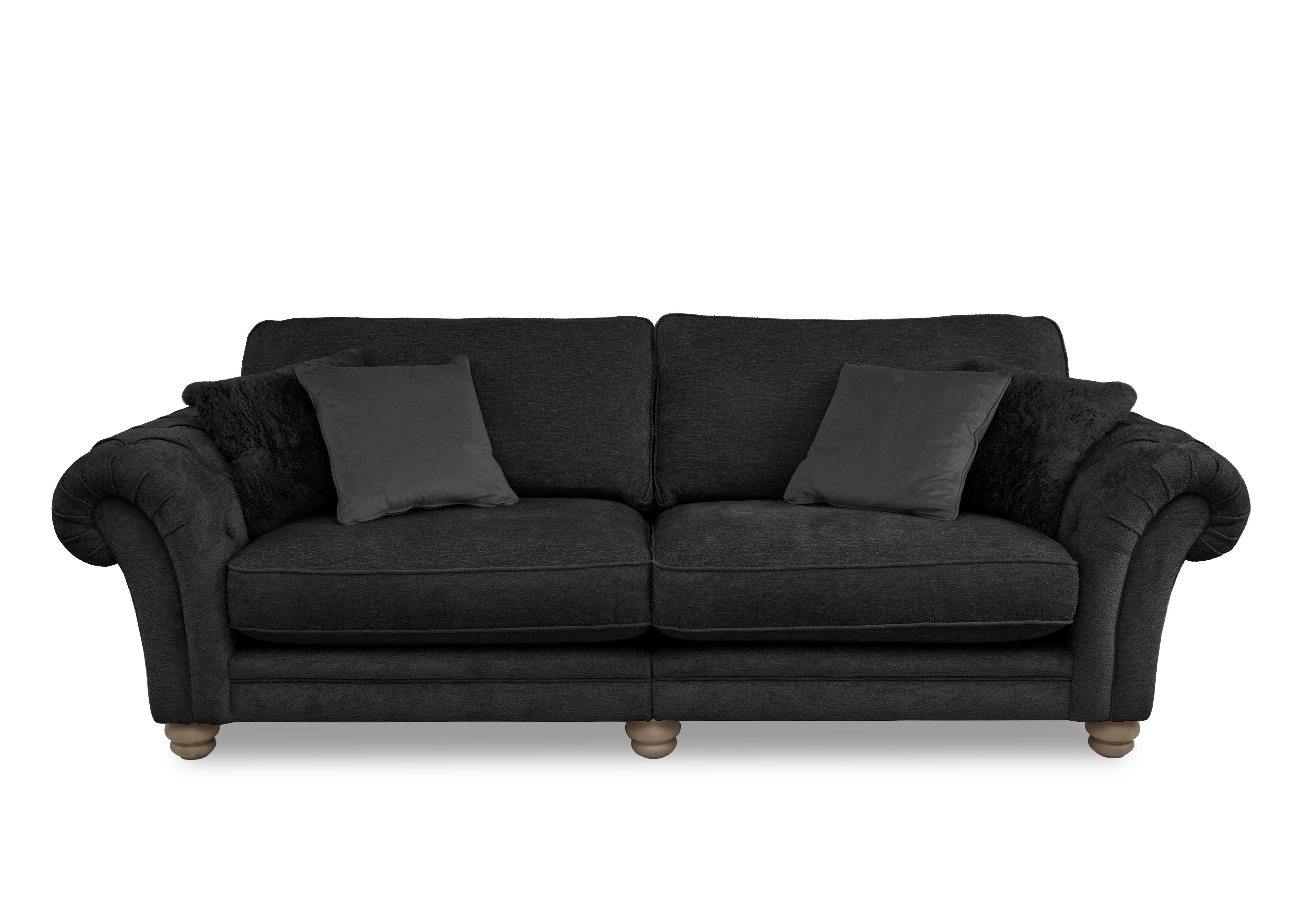 Cotswold 4 Seater Split Frame Classic Back Sofa in Burford Charcoal Wo Ft on Furniture Village