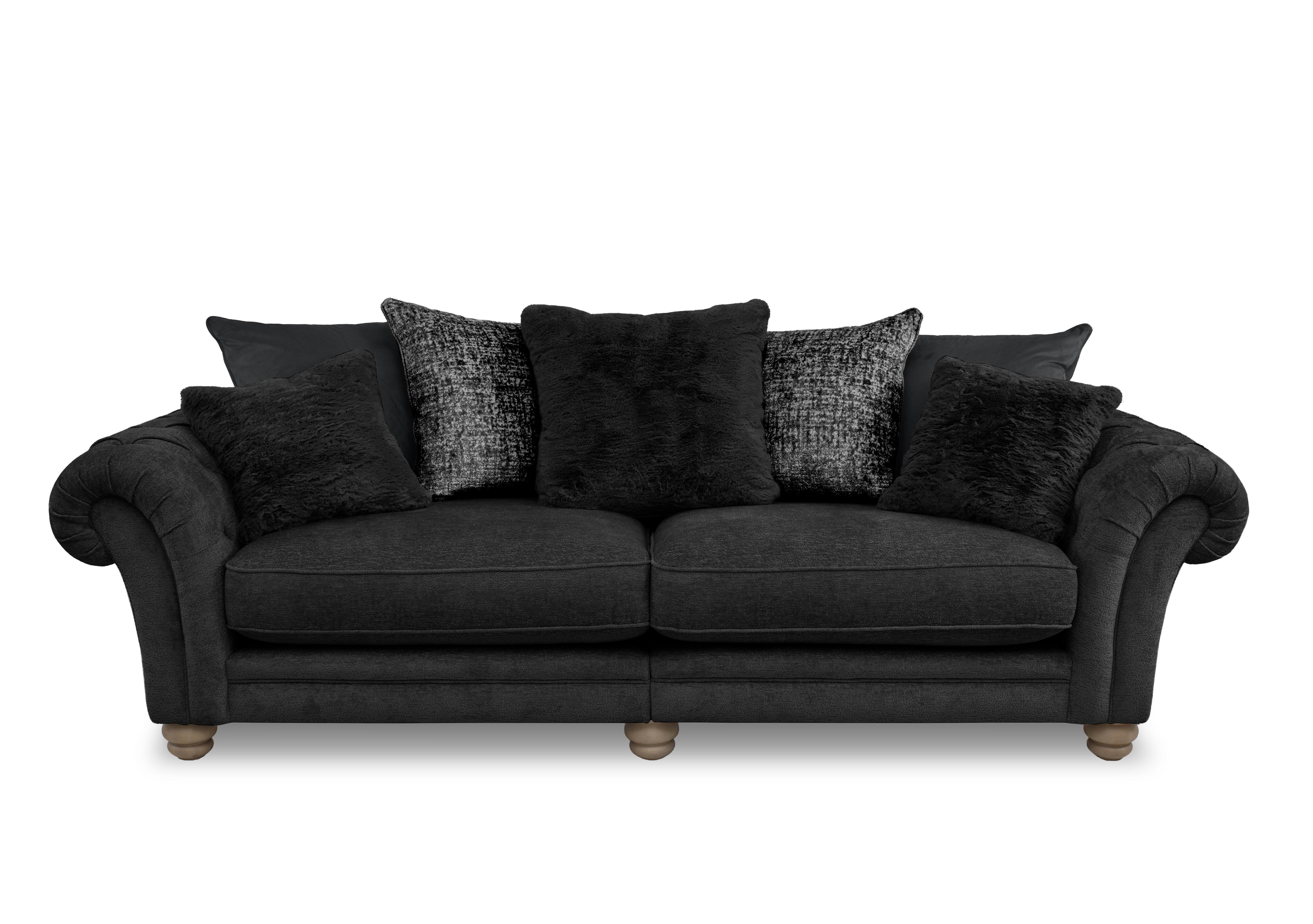 Cotswold 4 Seater Split Frame Scatter Back Sofa in Burford Charcoal Wo Ft on Furniture Village