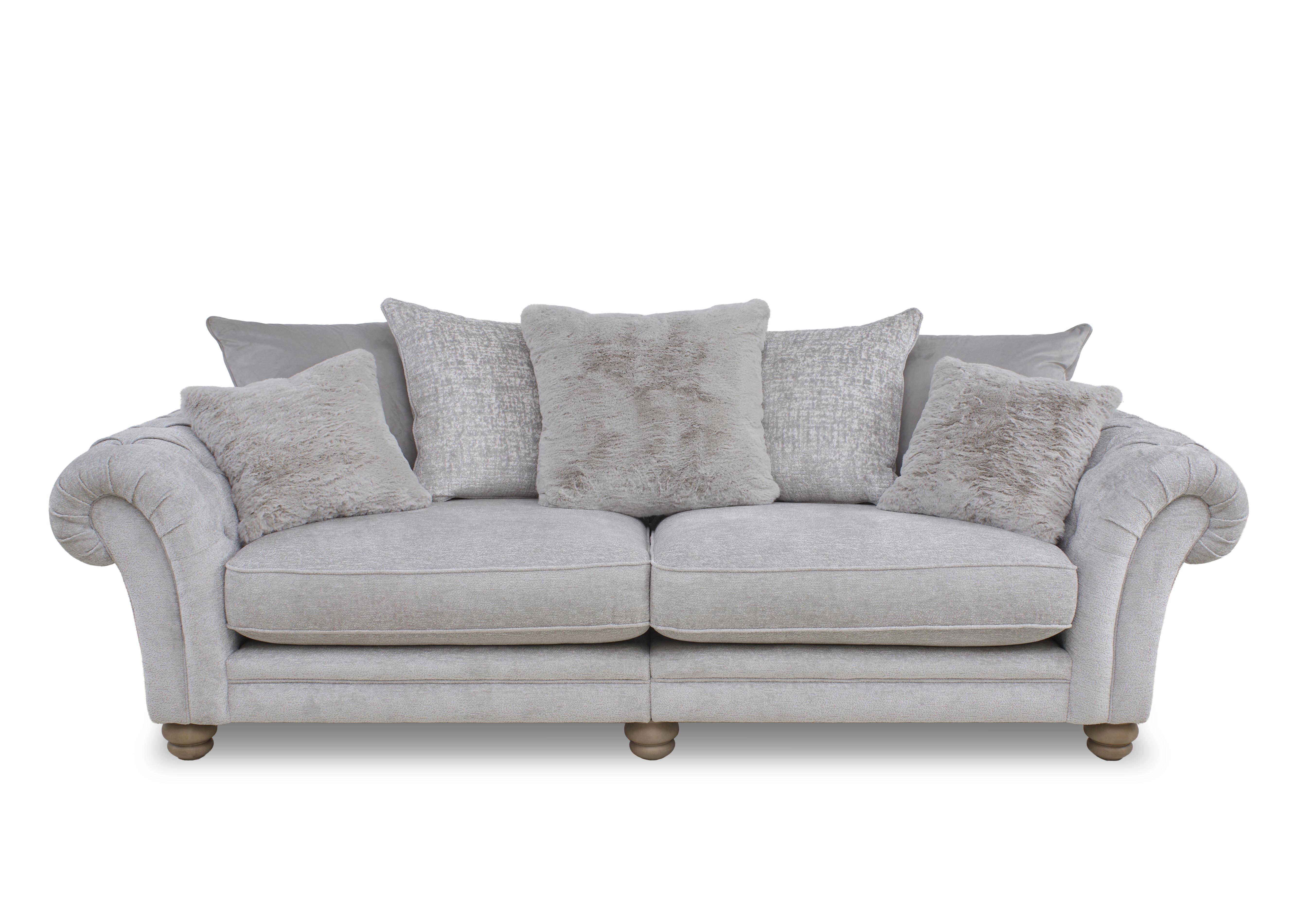 Cotswold 4 Seater Split Frame Scatter Back Sofa in Burford Platinum Wo Ft on Furniture Village