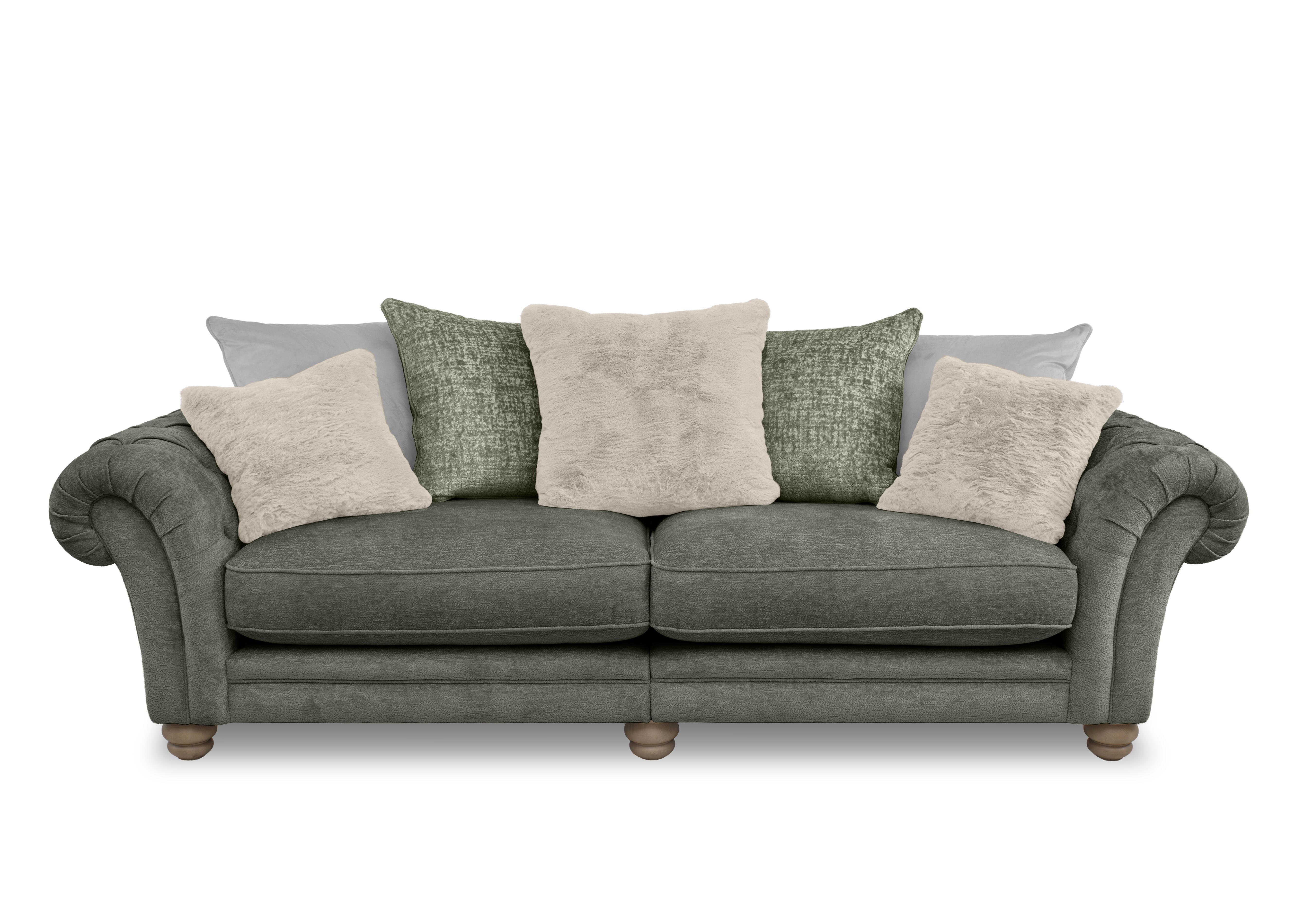 Cotswold 4 Seater Split Frame Scatter Back Sofa in Burford Spruce Wo Ft on Furniture Village