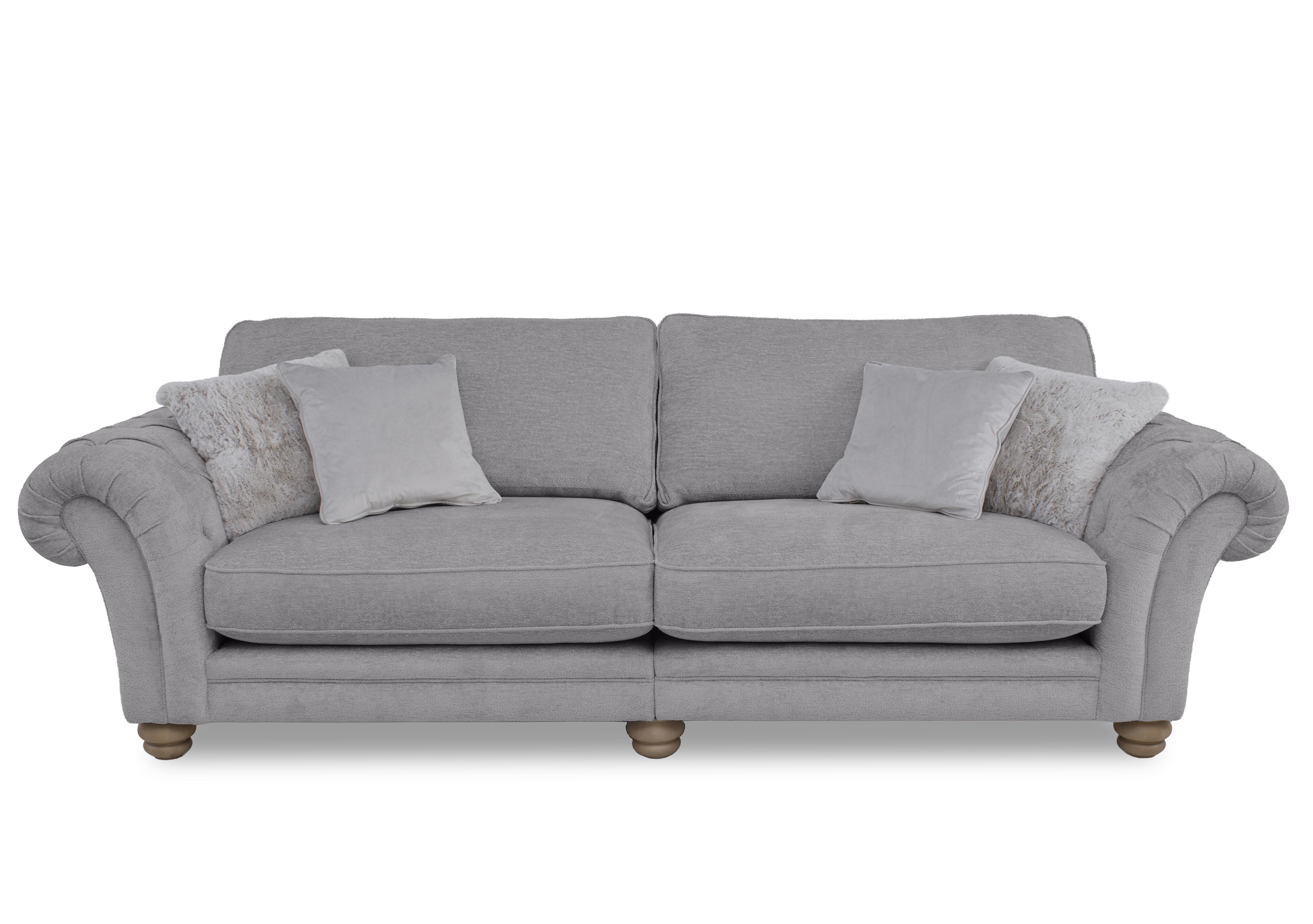 Cotswold Grand Split Frame Classic Back Sofa in Darwin Silver Wo Ft on Furniture Village