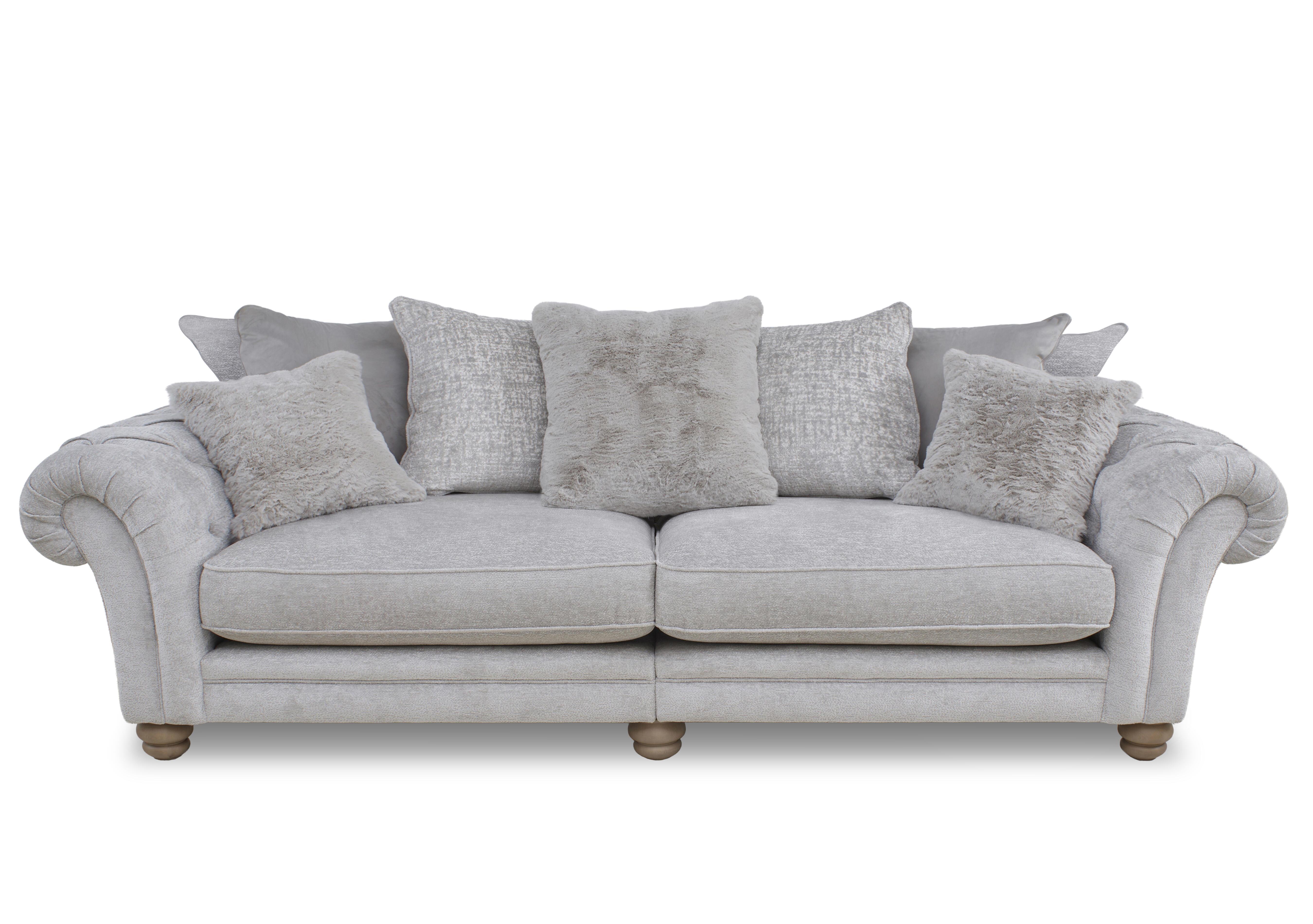 Cotswold Grand Split Frame Scatter Back Sofa in Burford Platinum Wo Ft on Furniture Village