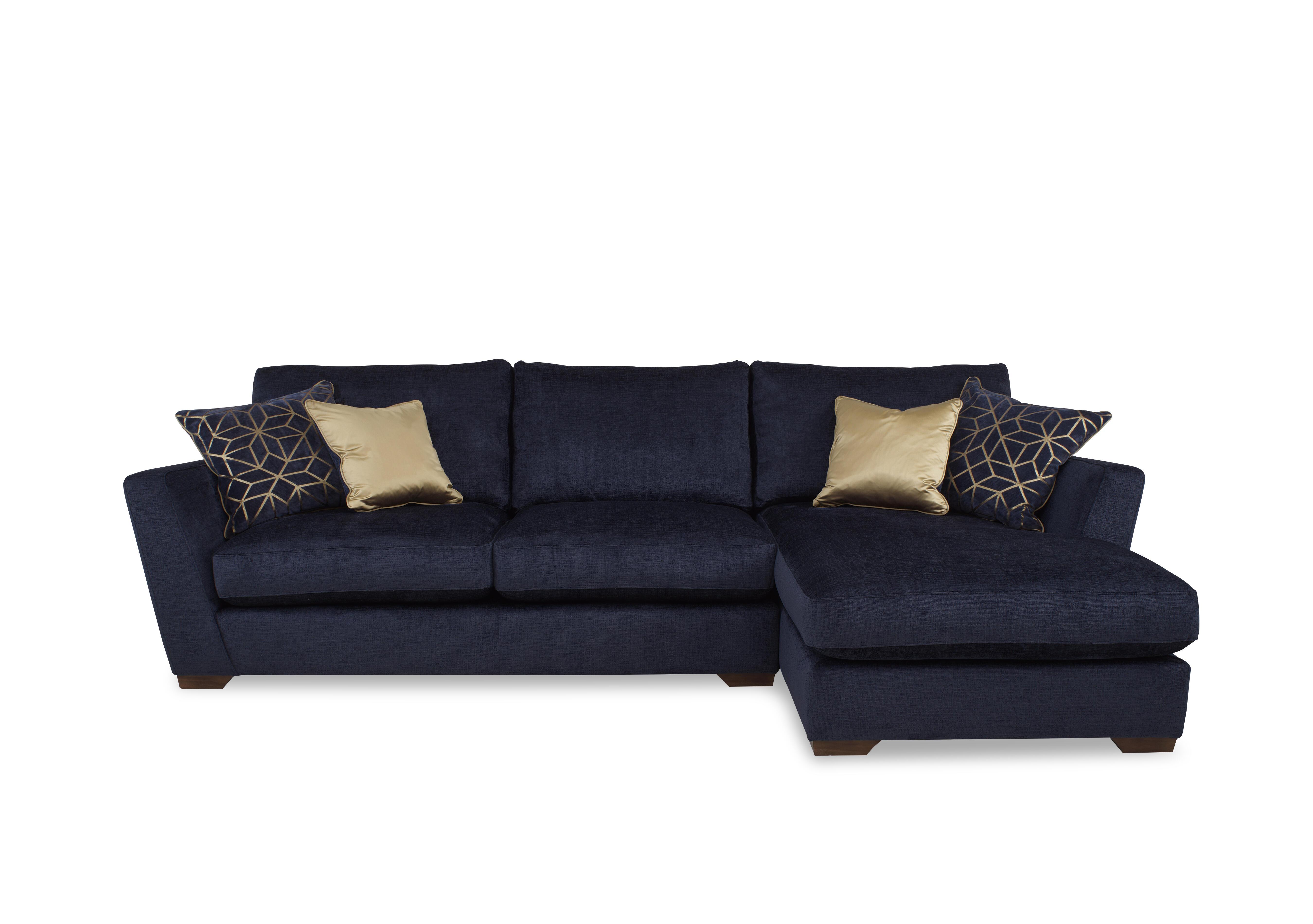 Royale 3 Seater Chaise End Sofa in Lustro Indigo on Furniture Village