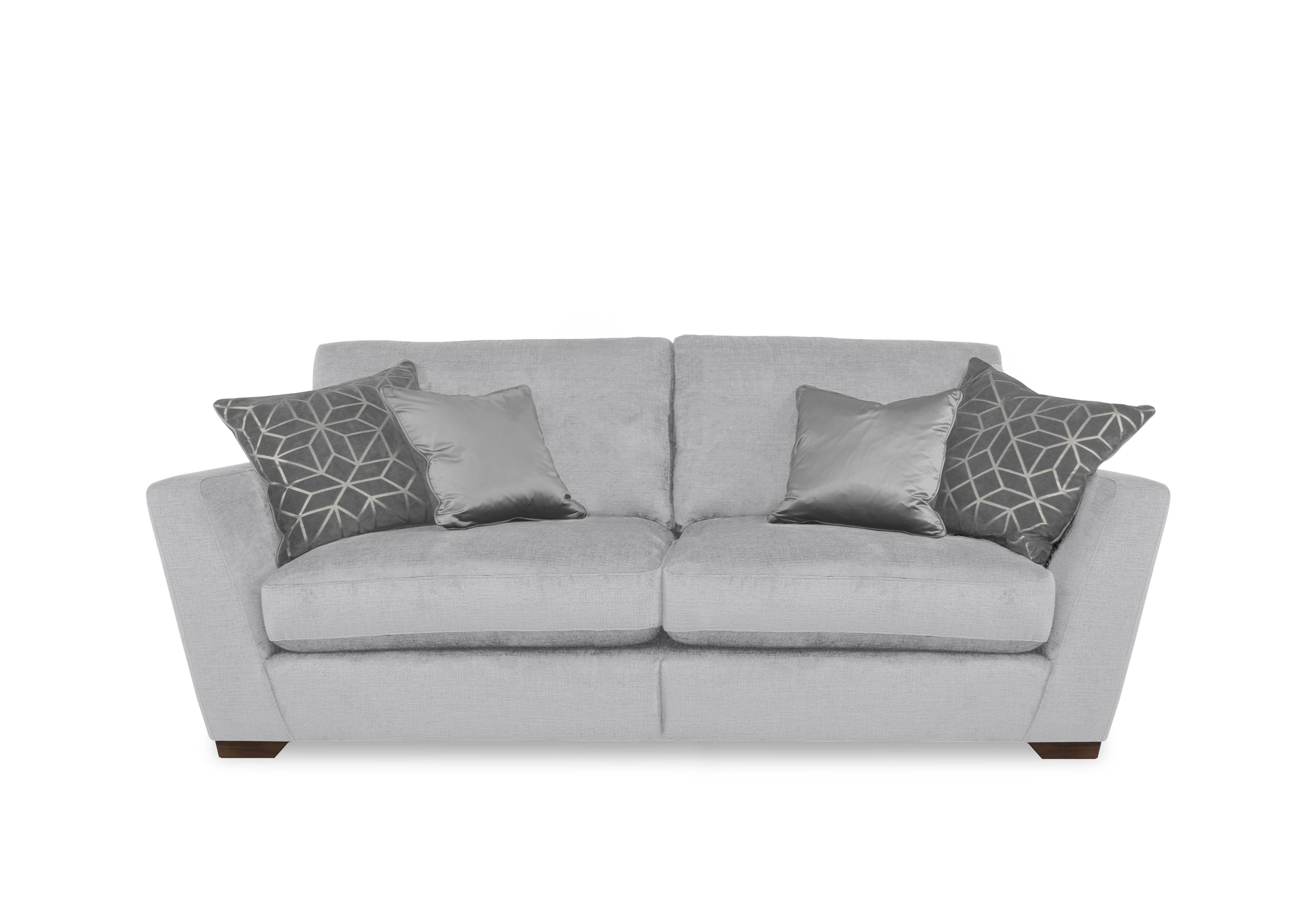 Royale 4 Seater Split Frame Sofa in Lustro Silver on Furniture Village