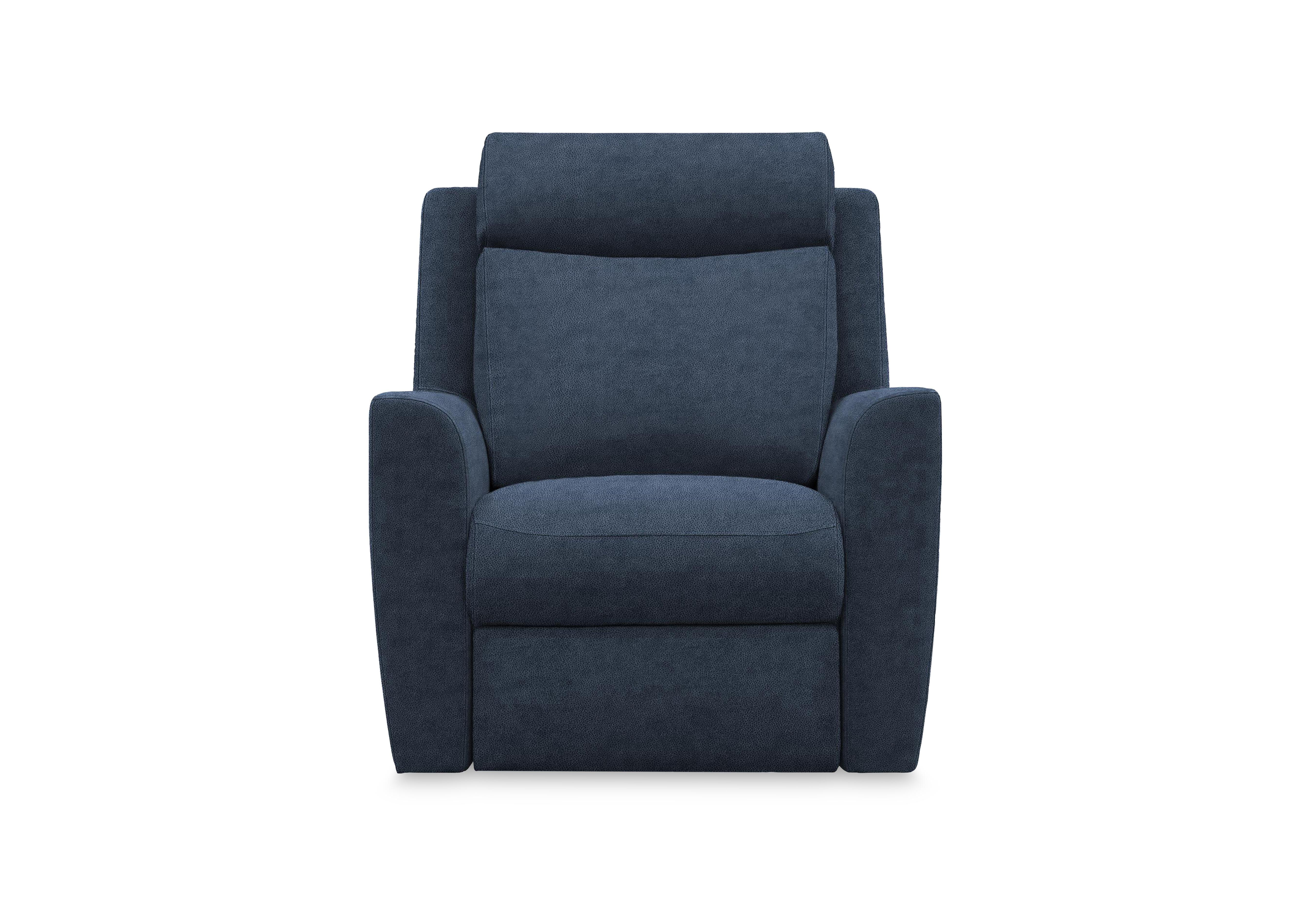 Wren Fabric Power Recliner Chair with Power Headrest and Power Lumbar in A125 Stingray Indigo on Furniture Village