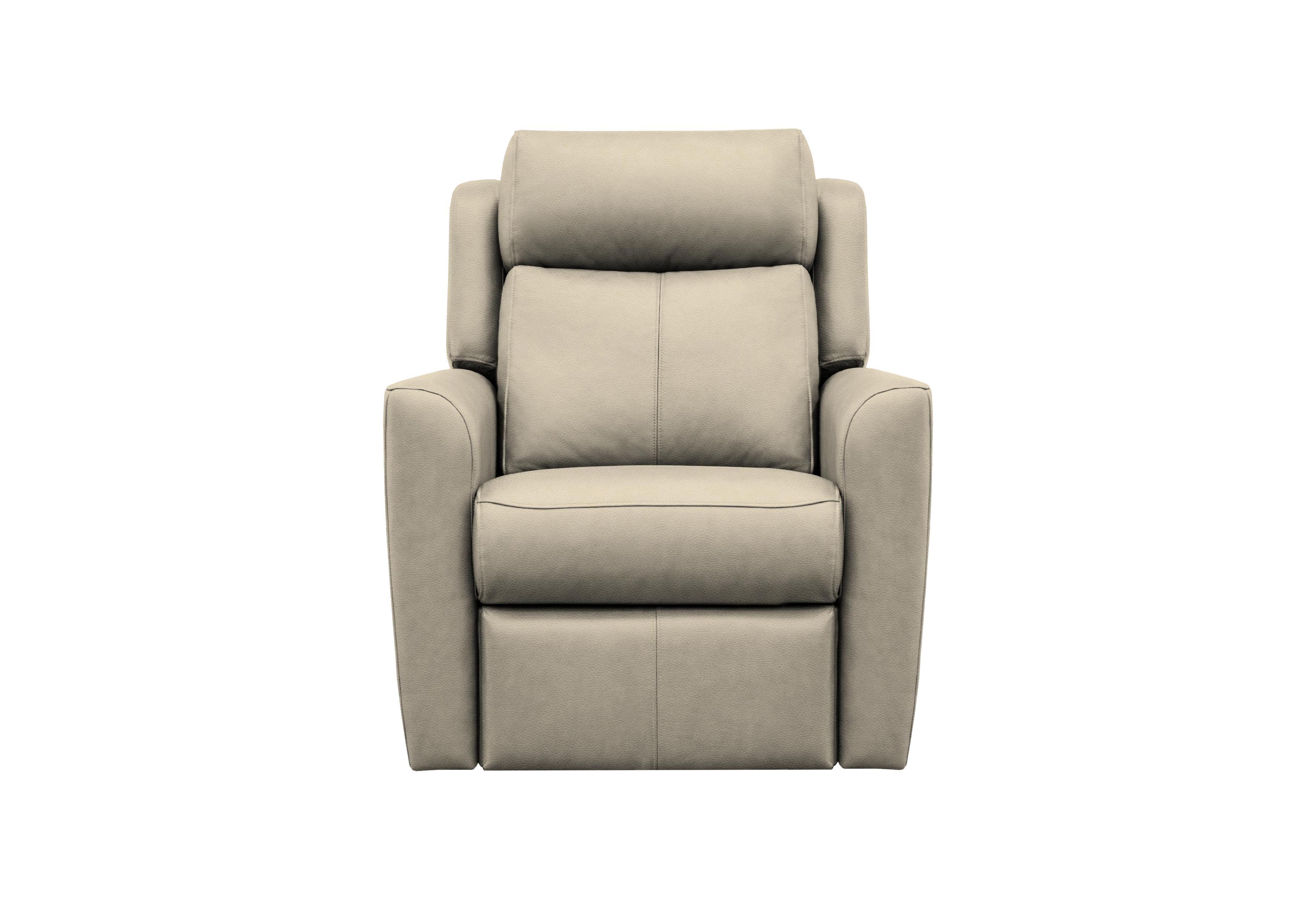 Wren Leather Power Recliner Chair with Power Headrest and Power Lumbar in H001 Oxford Mushroom on Furniture Village
