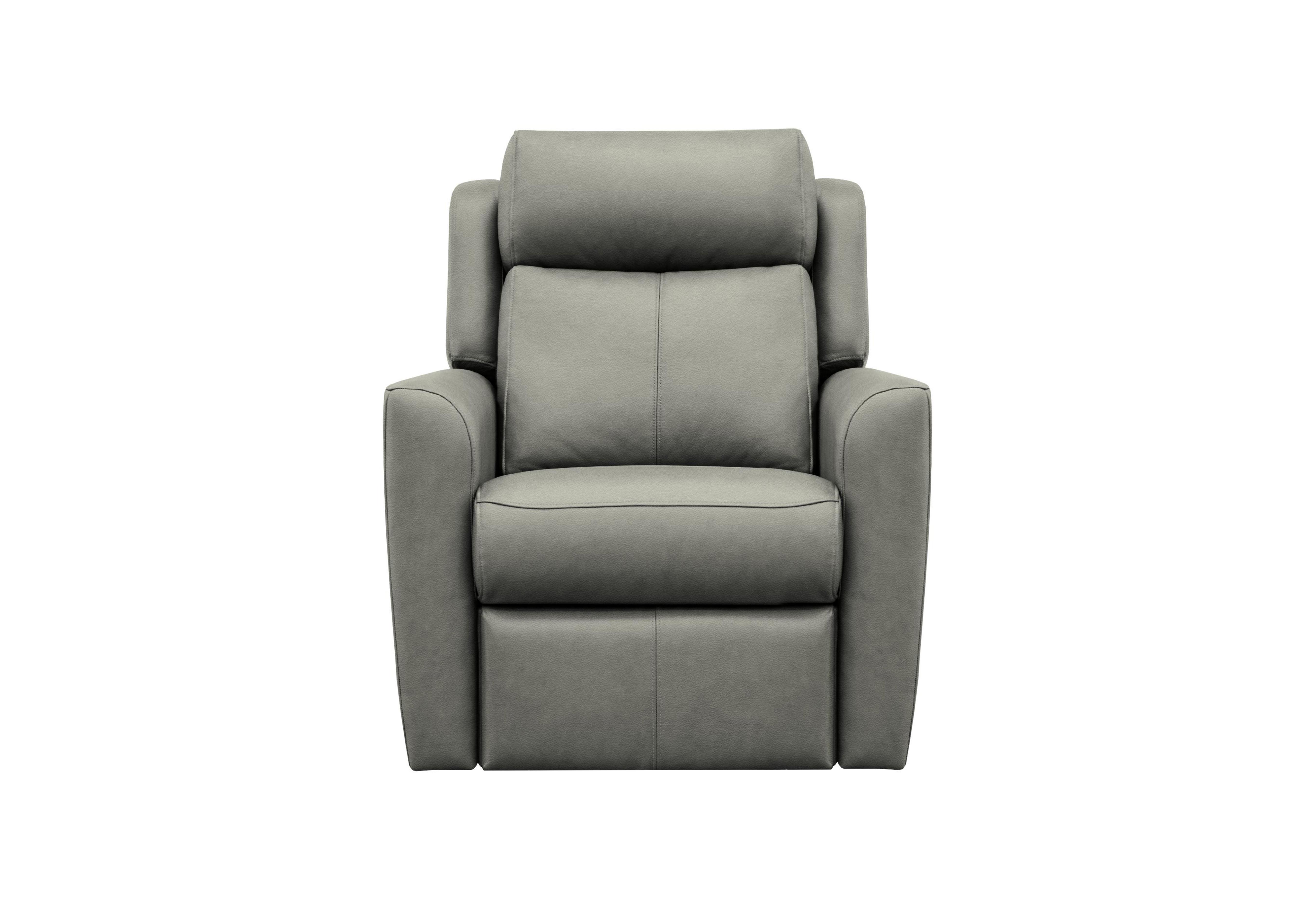 Wren Leather Power Recliner Chair with Power Headrest and Power Lumbar in H007 Durham Dove on Furniture Village