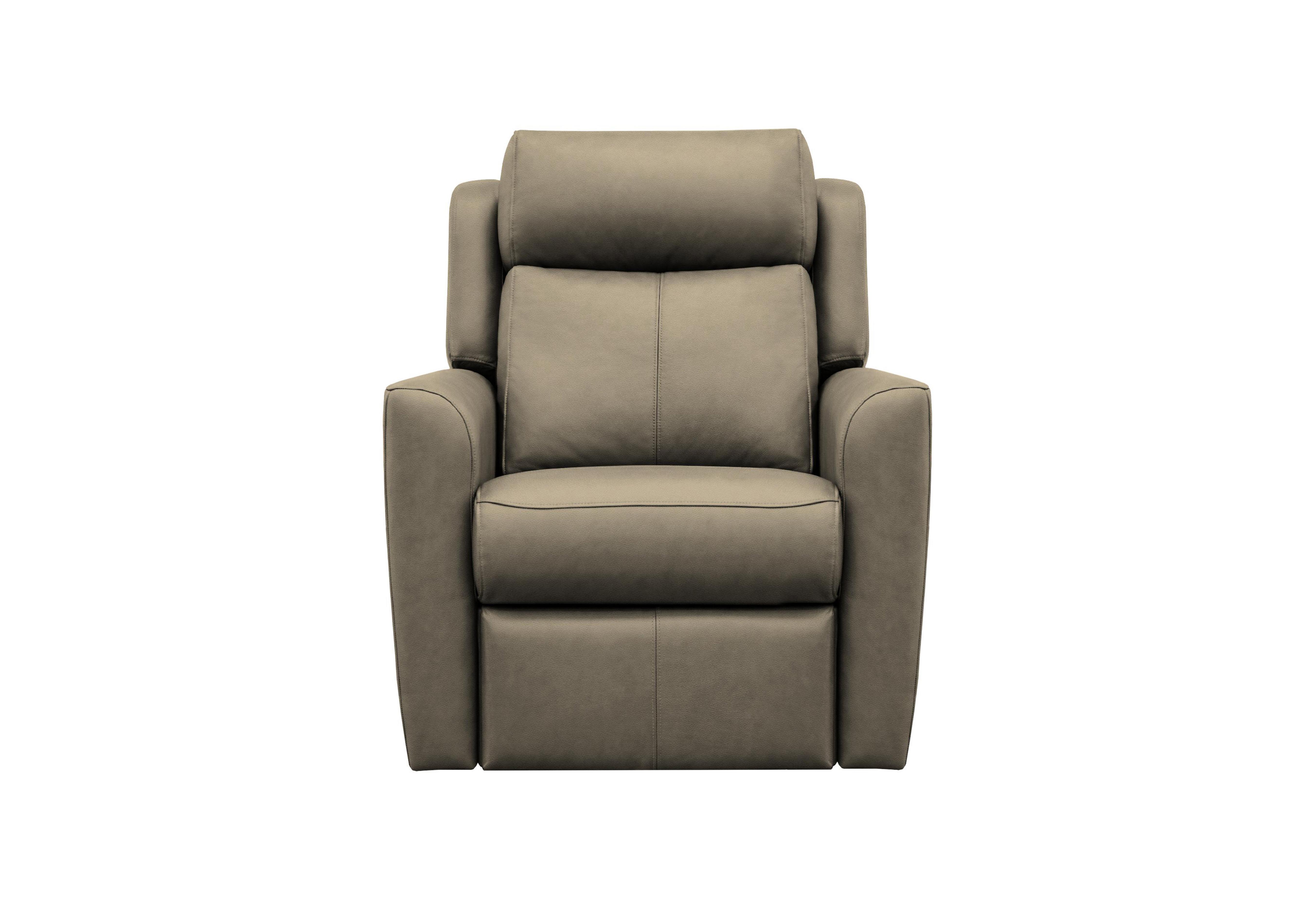 Wren Leather Power Recliner Chair with Power Headrest and Power Lumbar in H009 Durham Mushroom on Furniture Village
