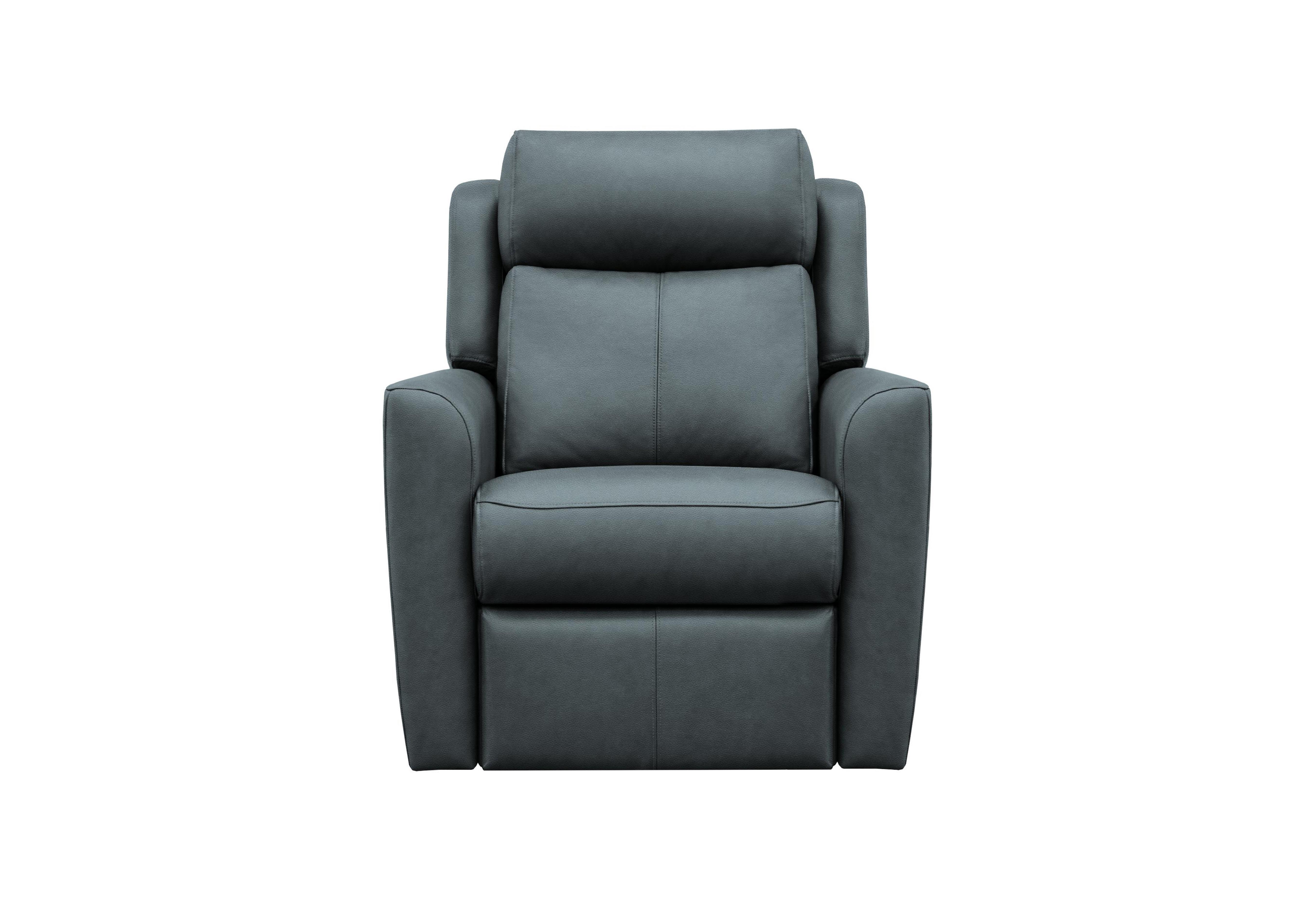 Wren Leather Power Recliner Chair with Power Headrest and Power Lumbar in H013 Durham Midnight on Furniture Village