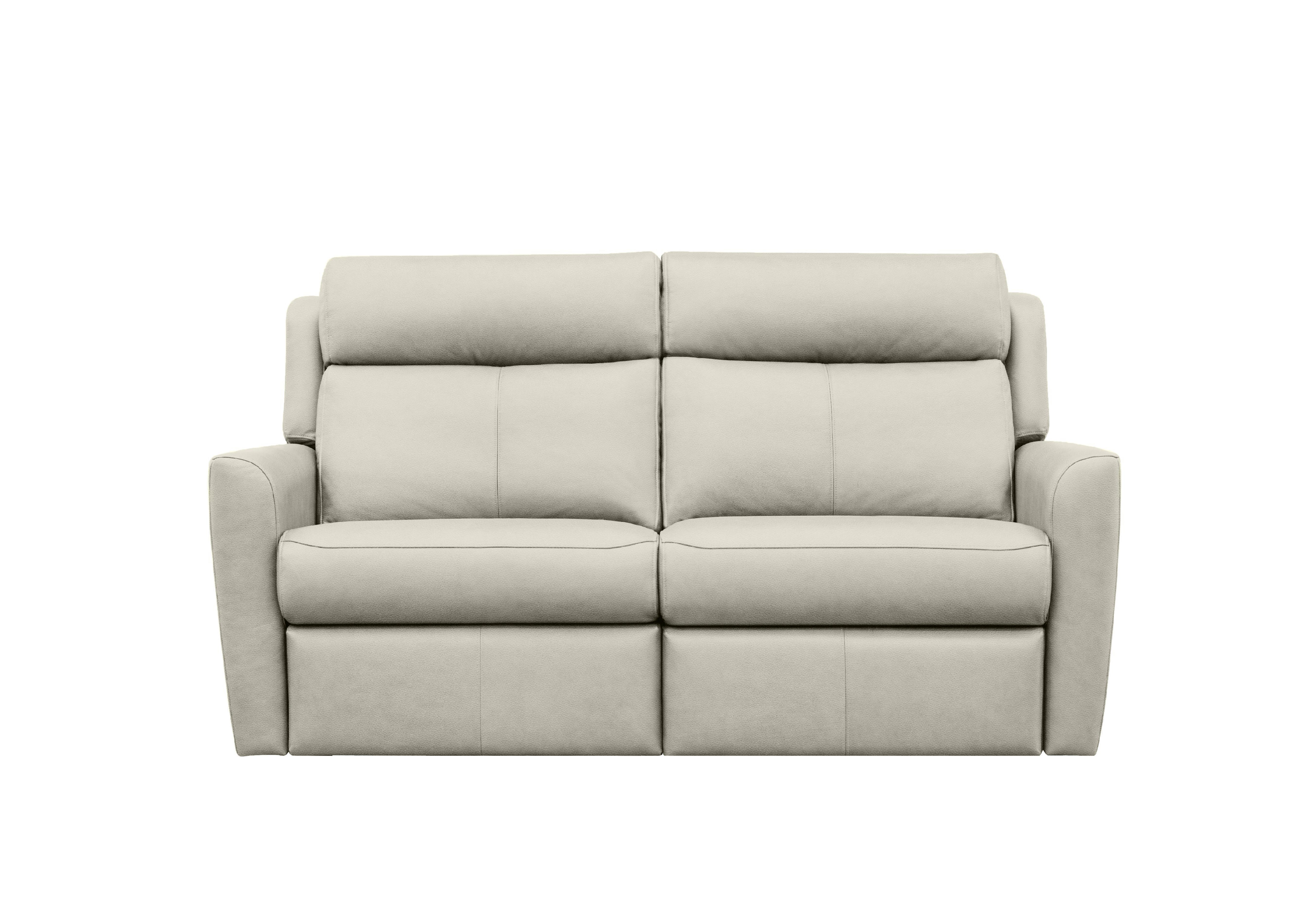 Wren 2 Cushion 3 Seater Leather Sofa in H006 Oxford Light Grey on Furniture Village
