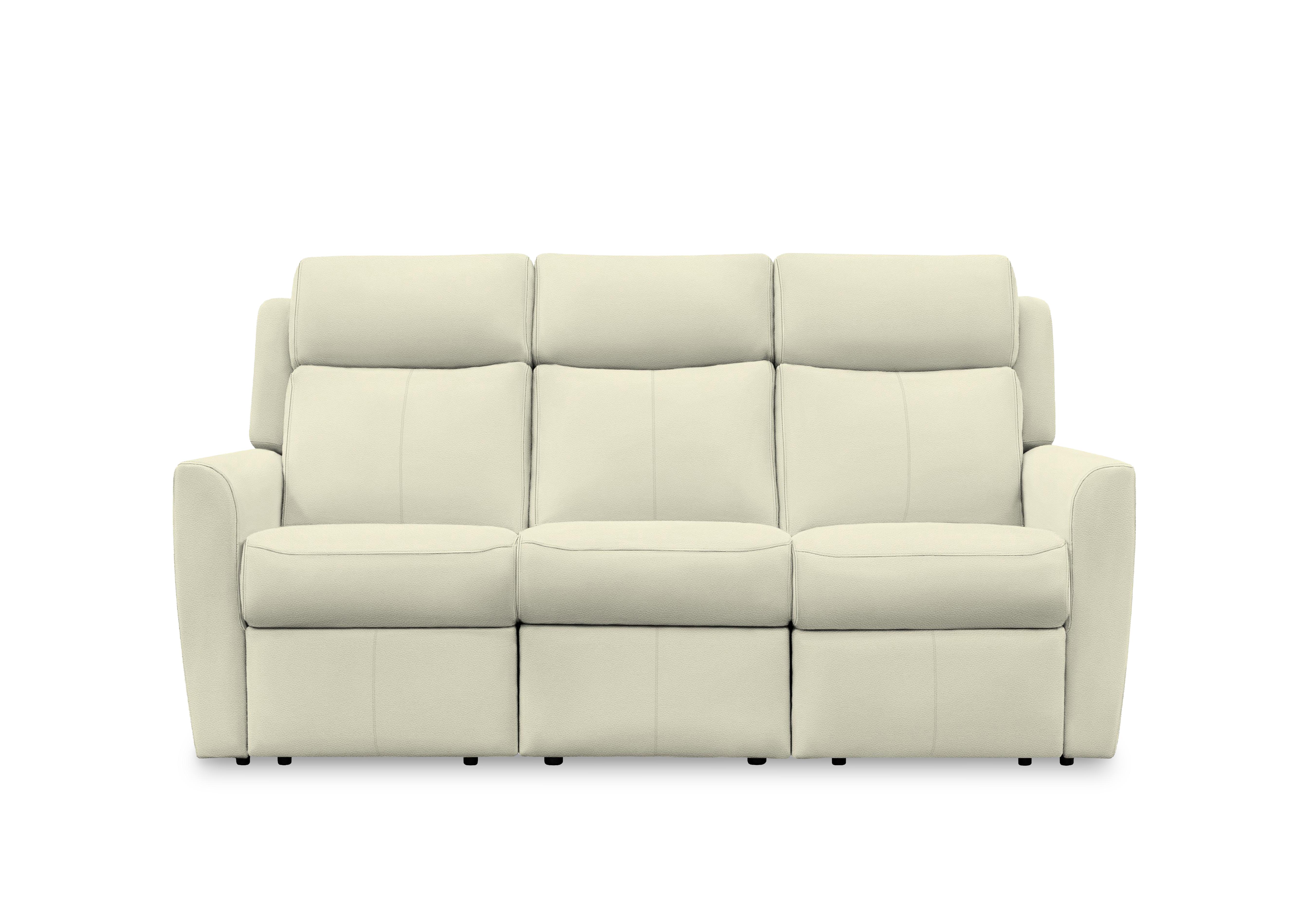 Wren 3 Seater Leather Sofa in L840 Cambridge Chalk on Furniture Village