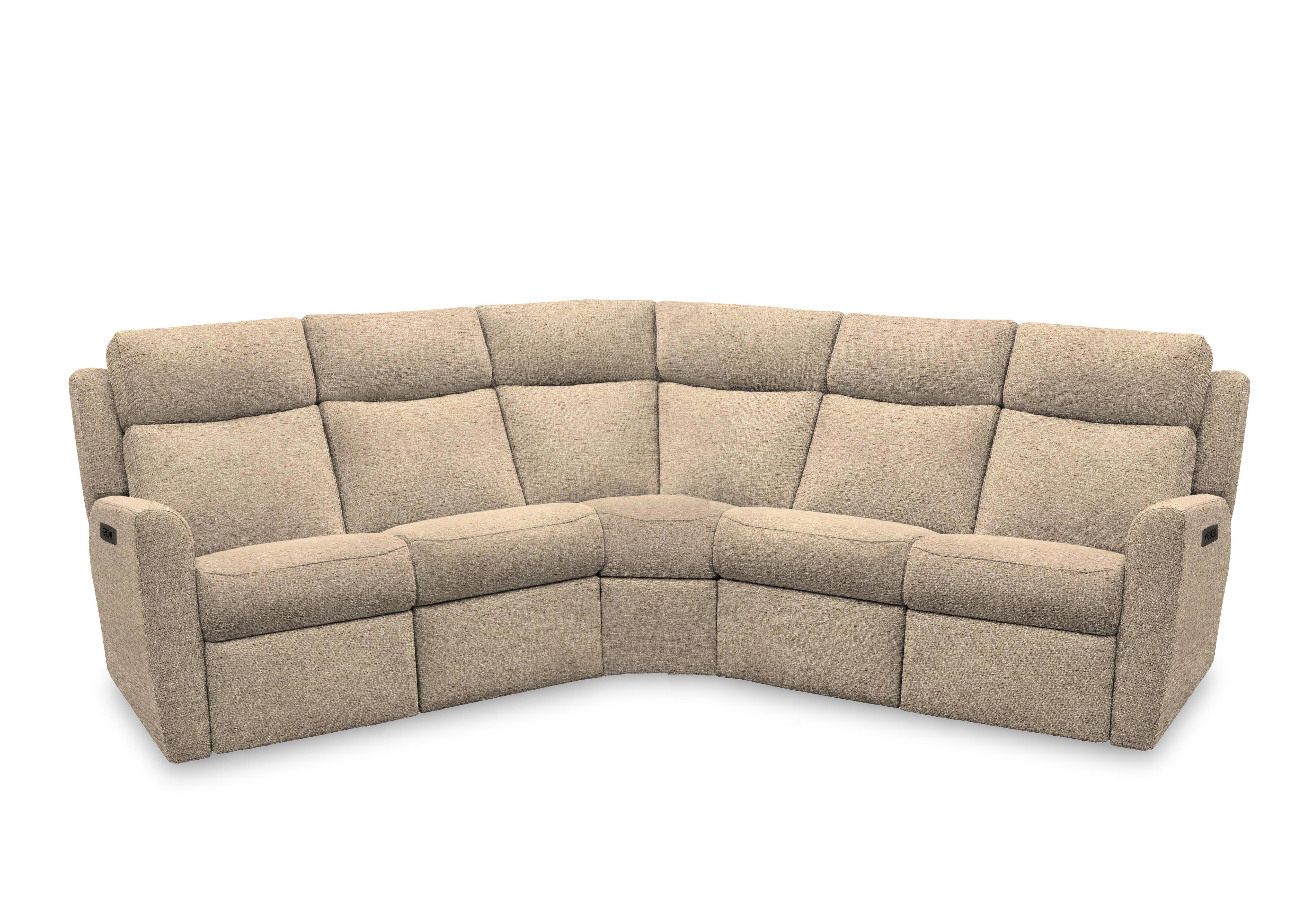 Wren Large Fabric Power Recliner Corner Sofa with Power Headrests and Power Lumbar in A022 Dapple Sparrow on Furniture Village